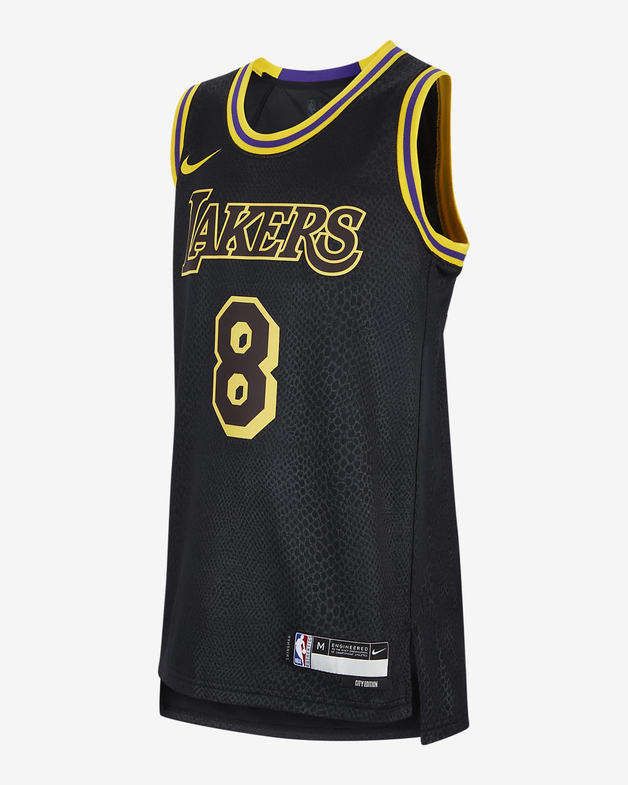 Kobe Bryant Los Angeles Lakers City Edition Nike Dri-FIT Swingman-spillertrøje til større børn