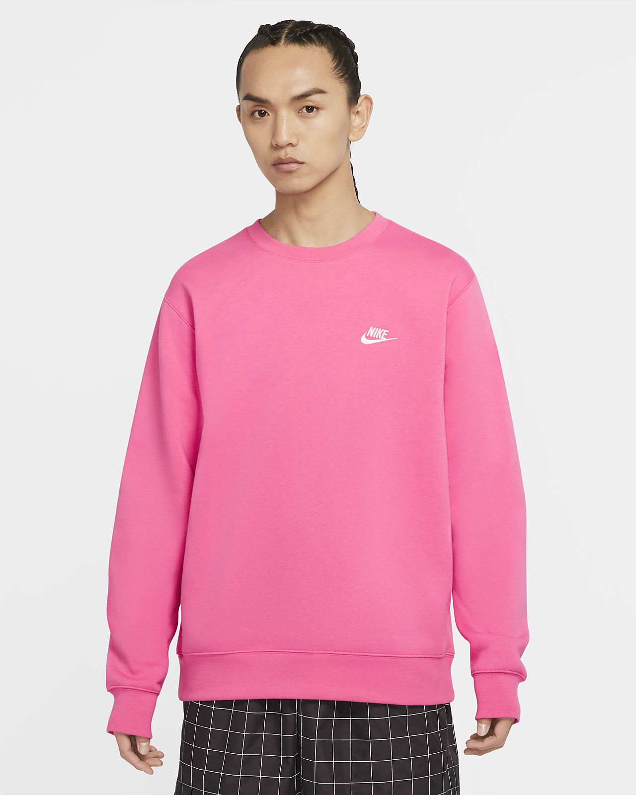 nike club sweatshirt pink