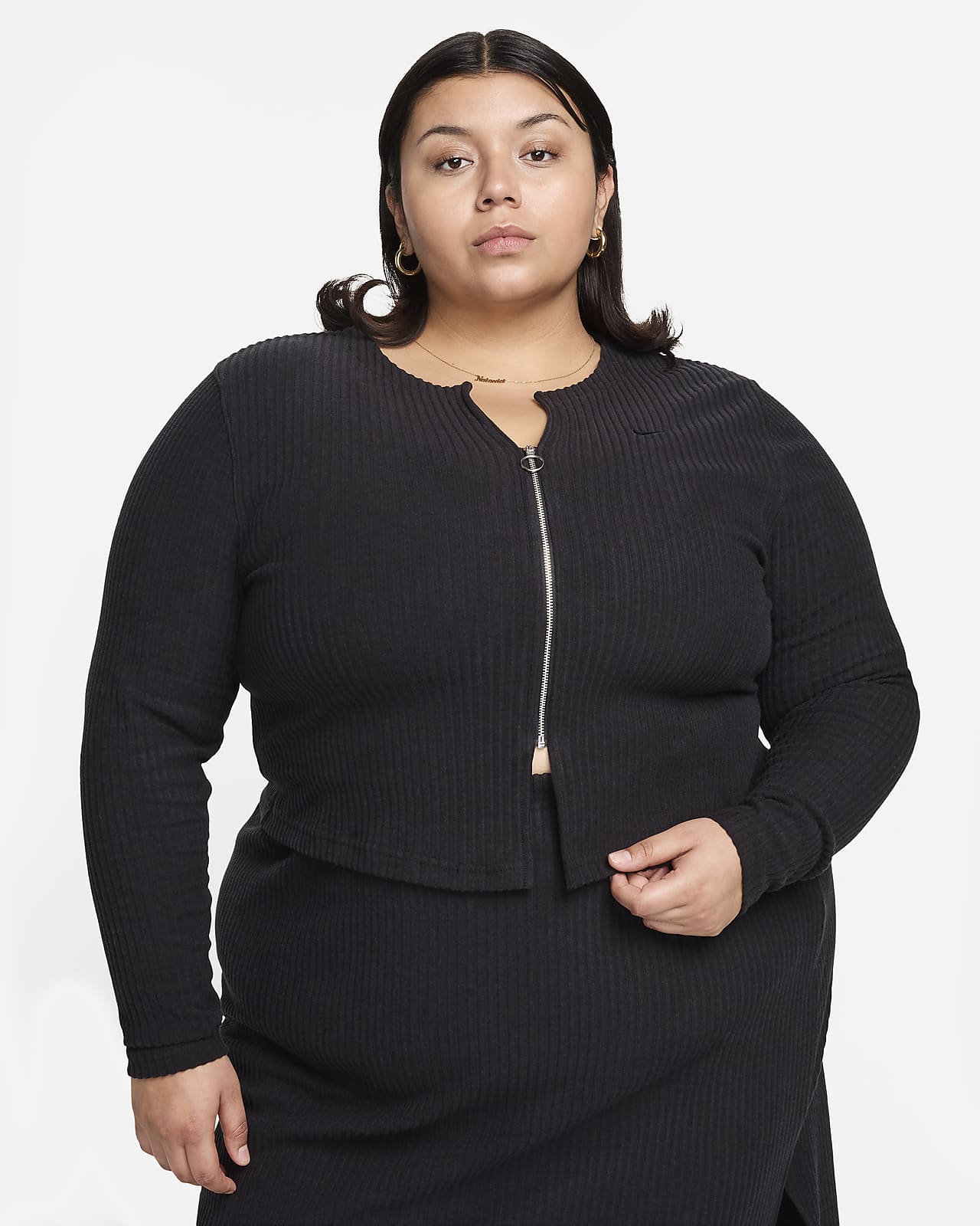 Nike Sportswear Chill Knit Women's Slim Full-Zip Ribbed Cardigan (Plus Size)