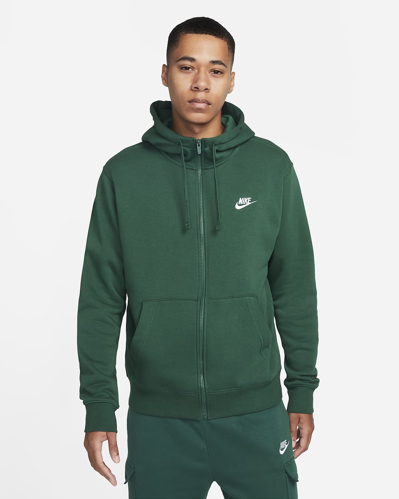 Hoodie com fecho completo Nike Sportswear Club Fleece para homem