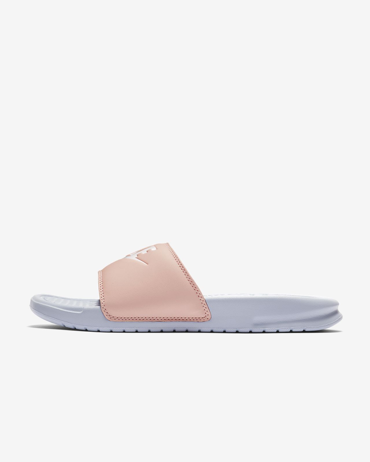 nike benassi just do it slides women's pink