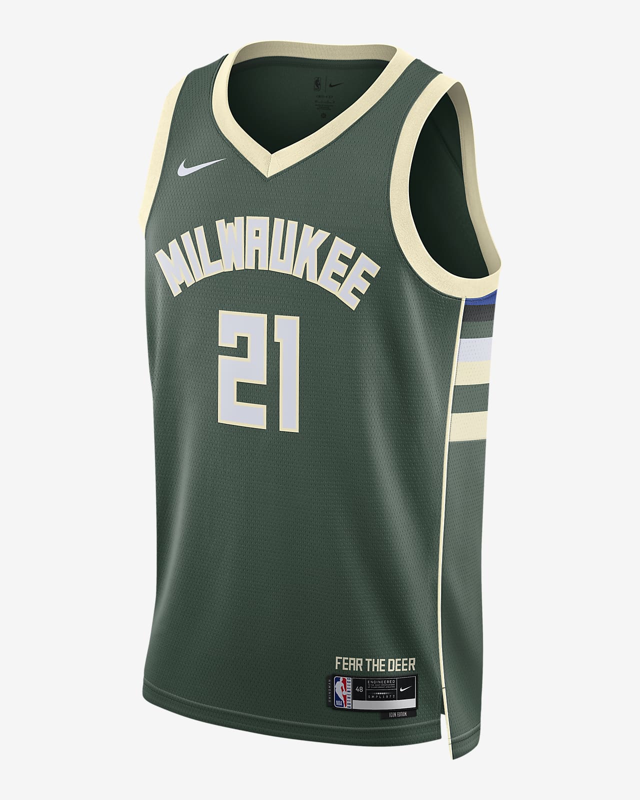 Jersey Nike Dri-FIT de la NBA Swingman para hombre Milwaukee Bucks Icon Edition 2022/23