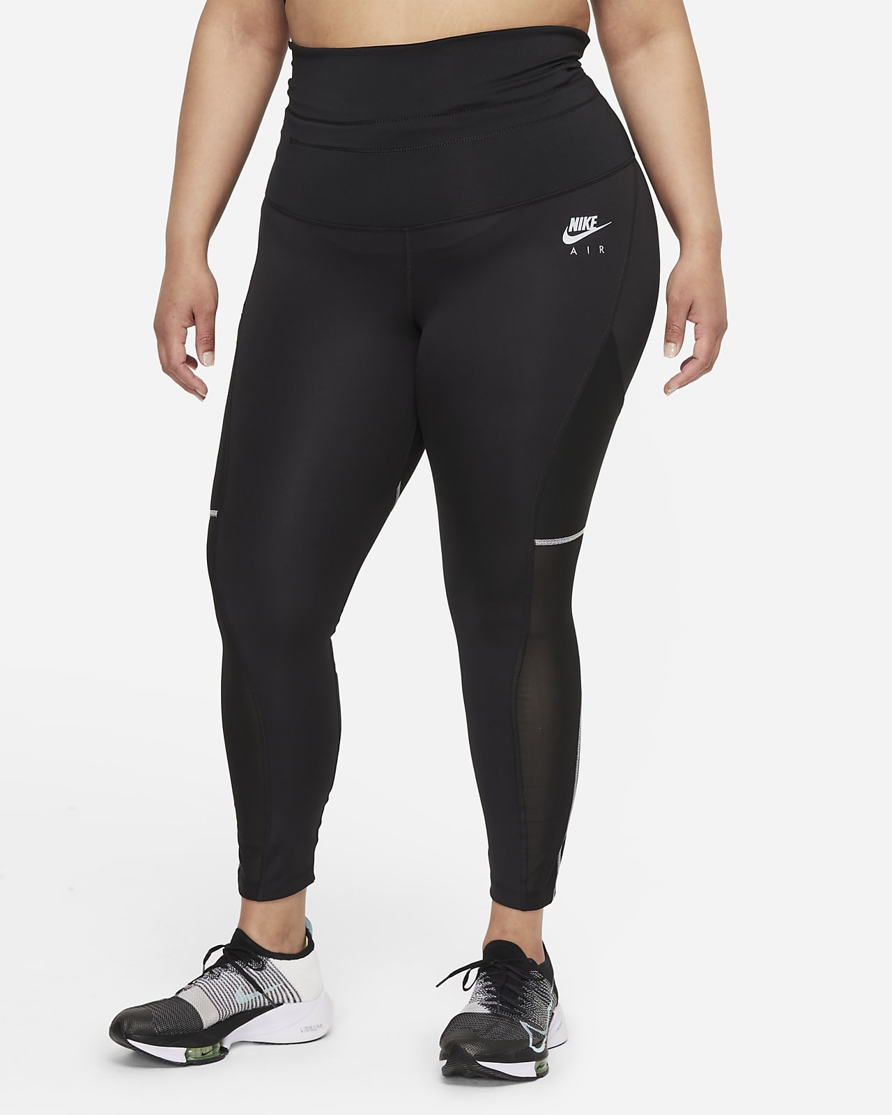 Löparleggings i 7/8-längd Nike Air Dri-FIT för kvinnor med nedvikbar linning (Plus Size)