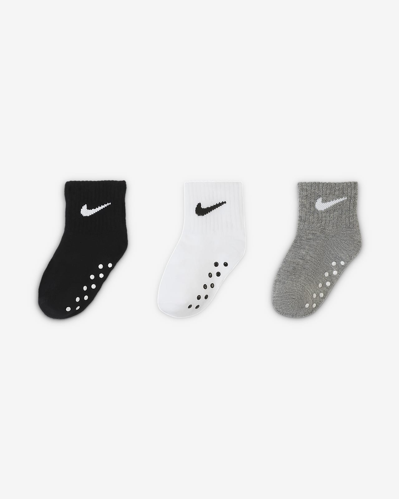 Nike Core Swoosh Toddler Gripper Socks Box Set (3 Pairs)