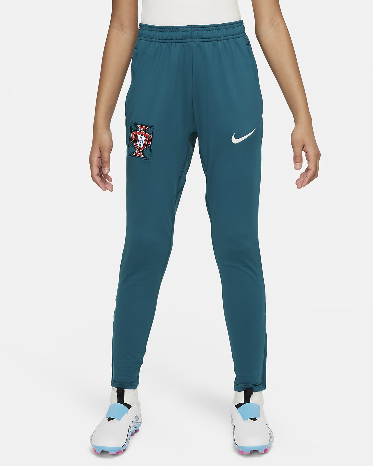Dzianinowe spodnie piłkarskie dla dużych dzieci Nike Dri-FIT Portugalia Strike