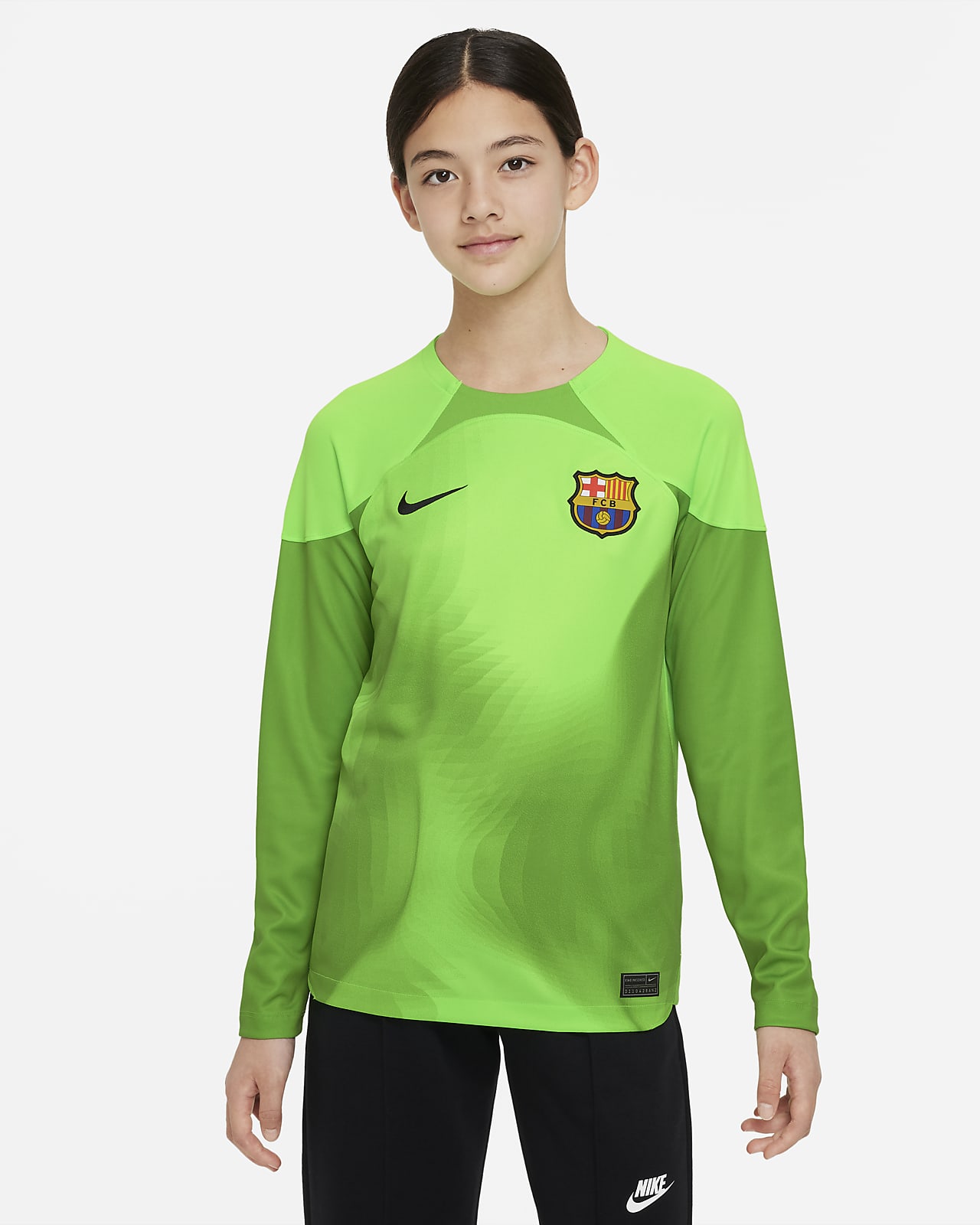 FC Barcelona 2022/23 Stadium Goalkeeper Nike Dri-FIT fotballdrakt til store barn