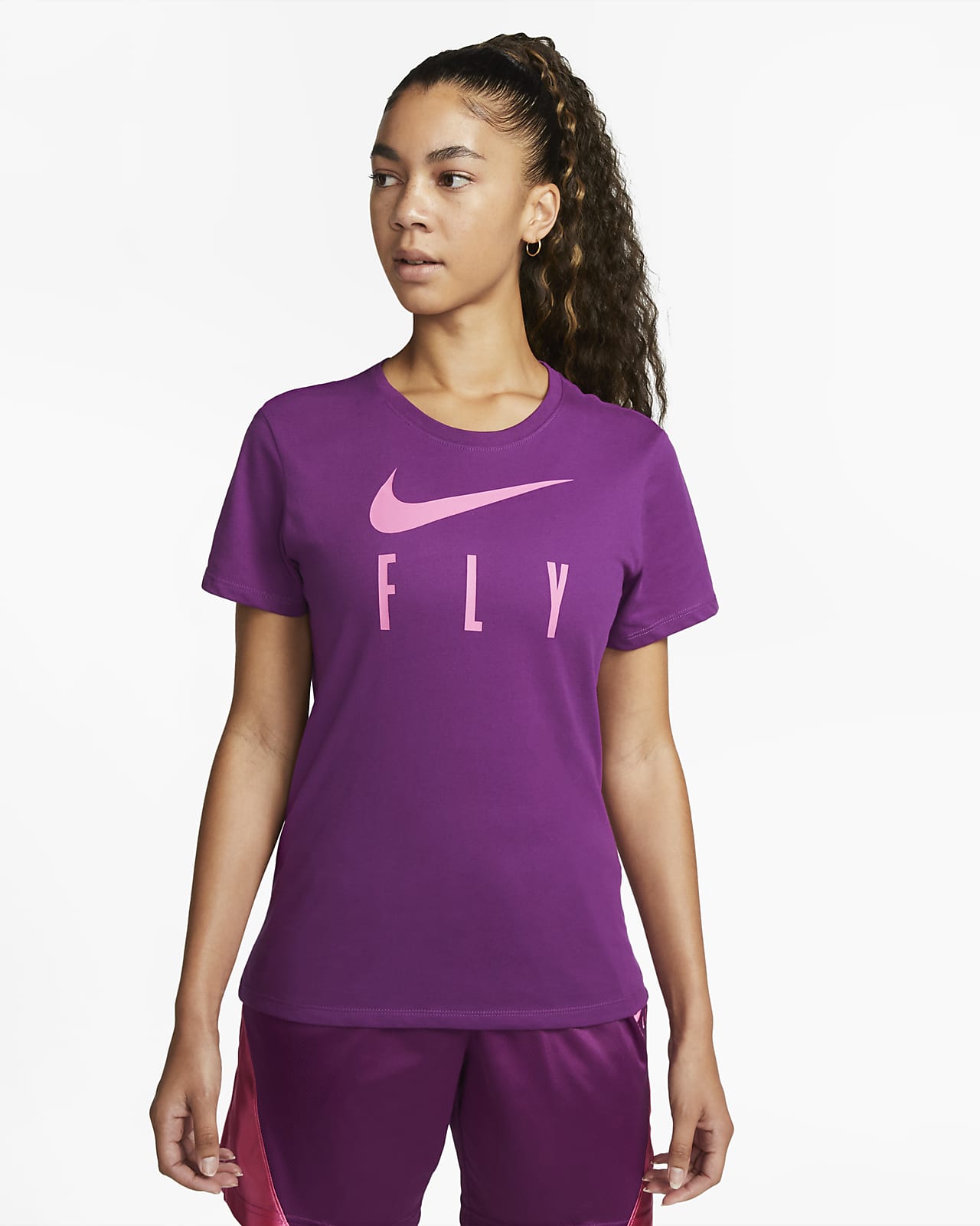 Nike Dri-FIT Swoosh Fly-T-shirt med korte ærmer til kvinder