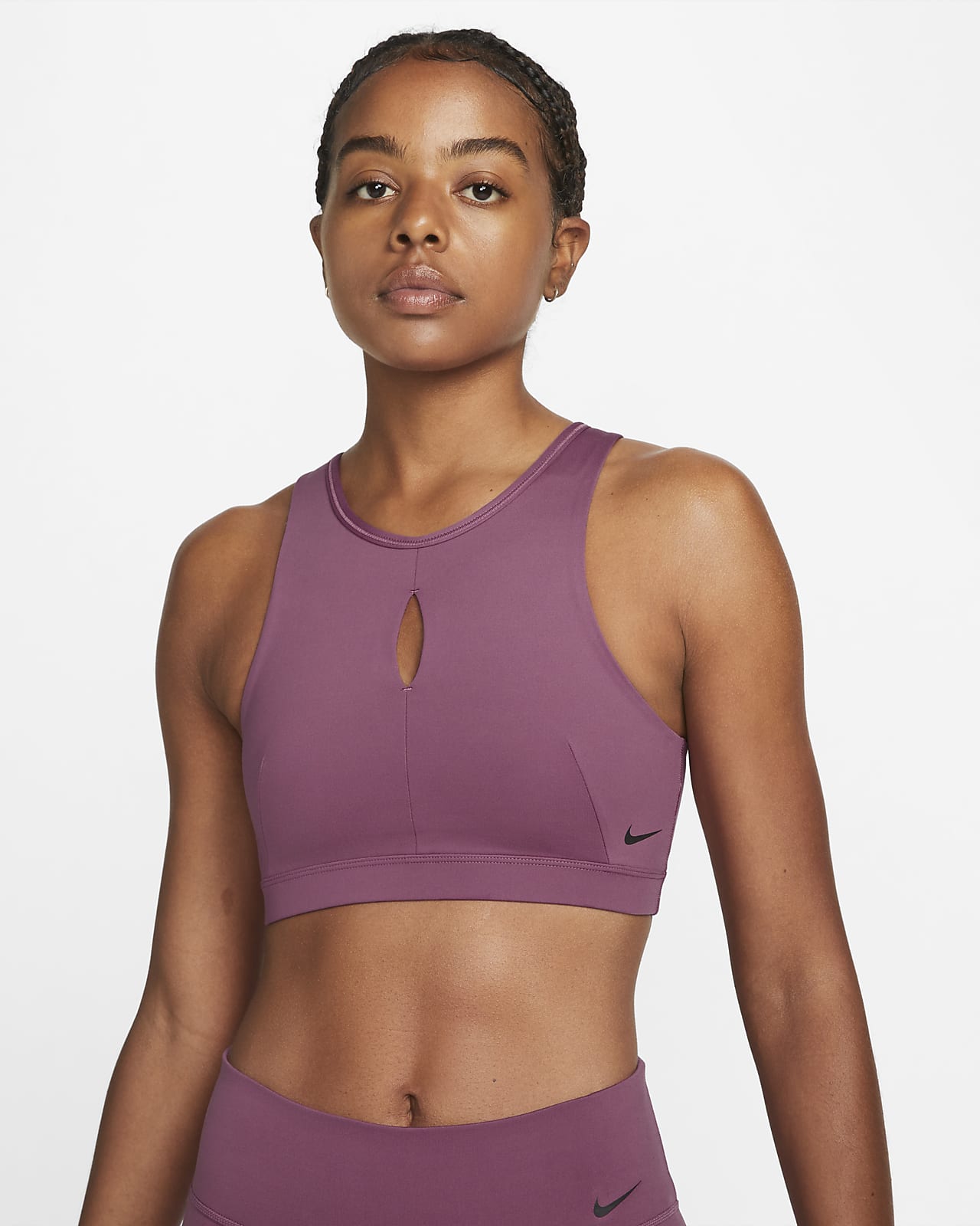 Nike Dri-FIT Swoosh Women's Medium-Support High-Neck Keyhole Sports Bra