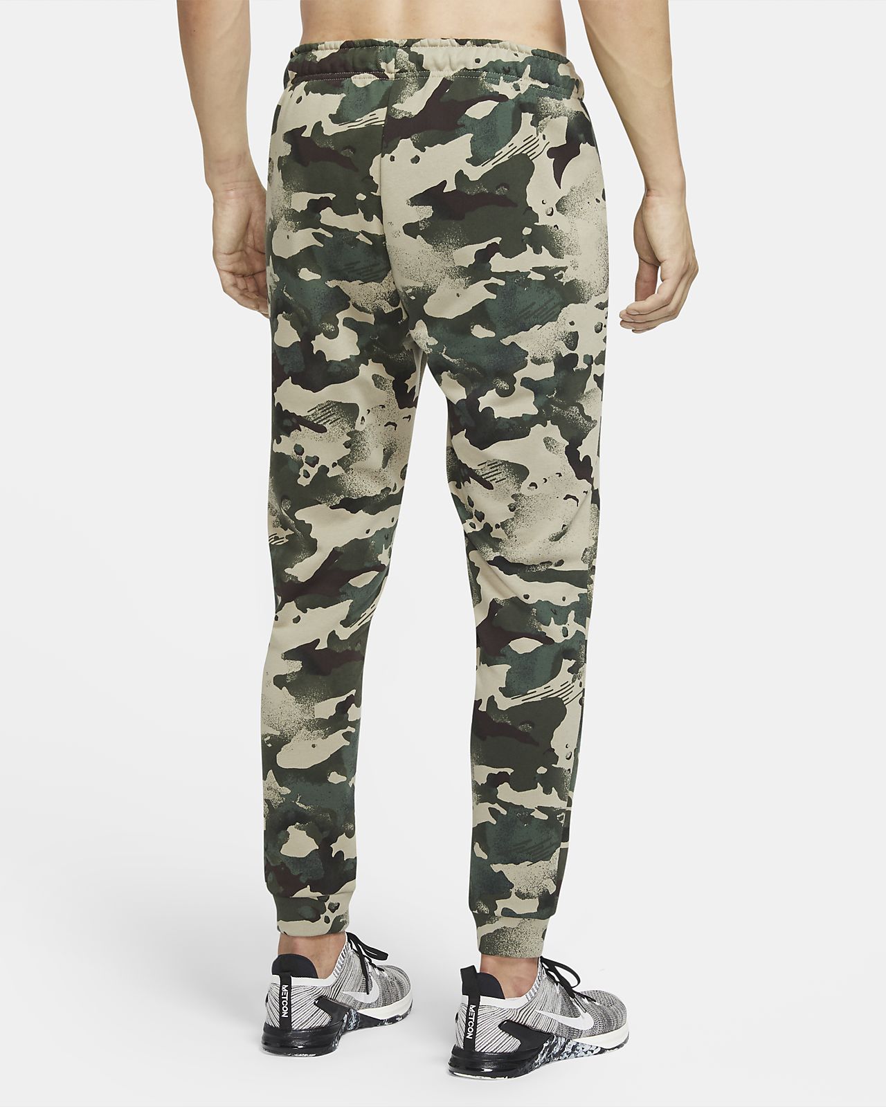 men's tapered camo training pants