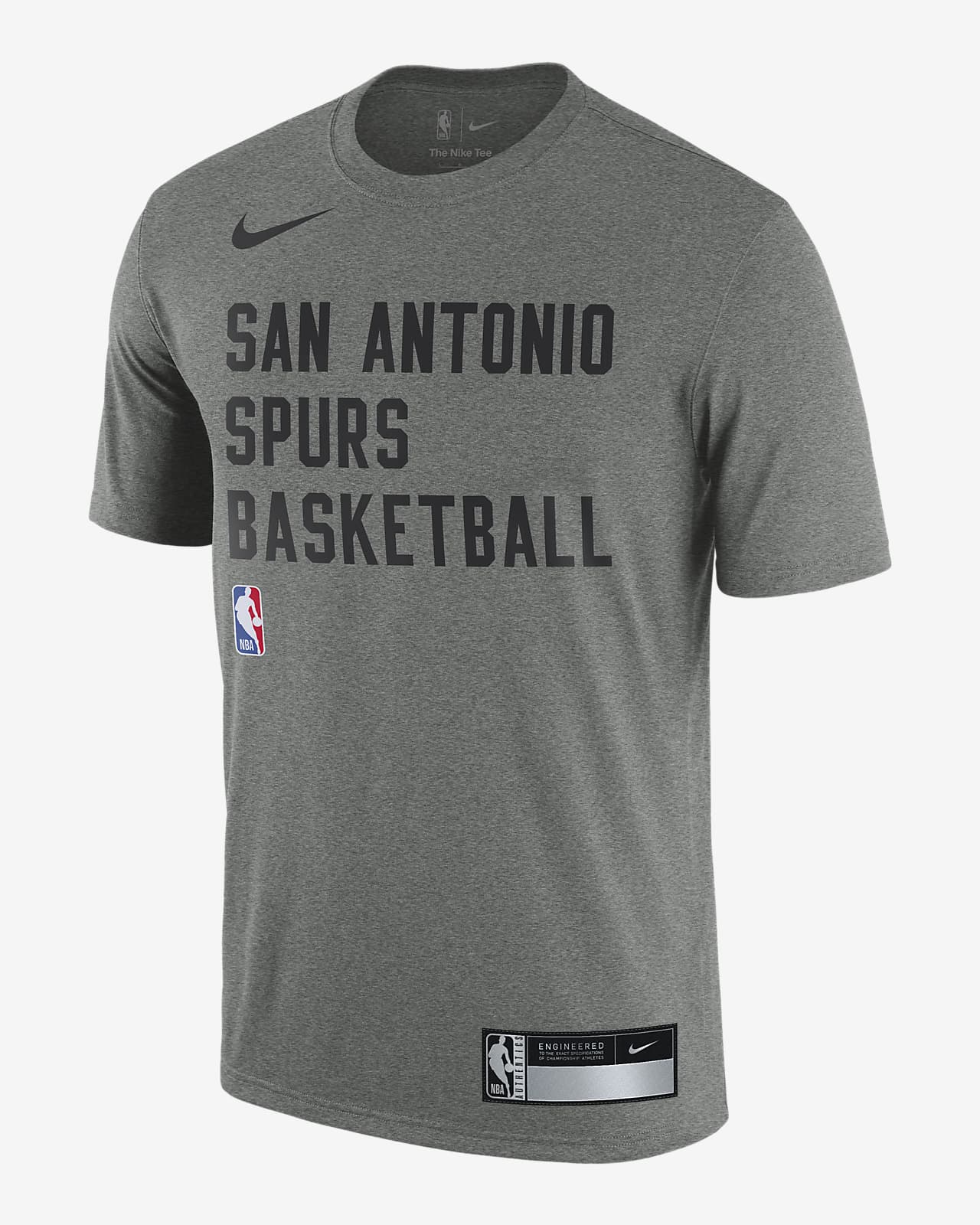 Playera de práctica Nike Dri-FIT de la NBA para hombre San Antonio Spurs