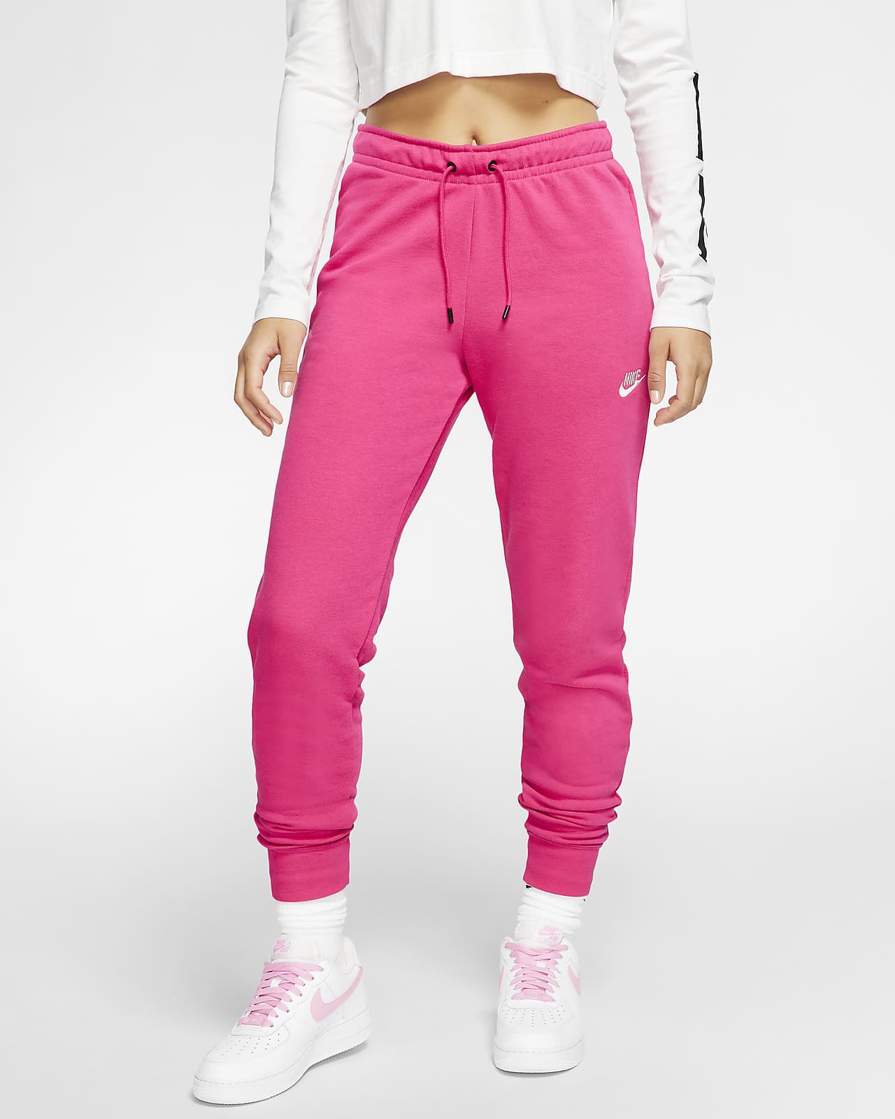 Pantaloni in fleece a vita media Nike Sportswear Essentials - Donna