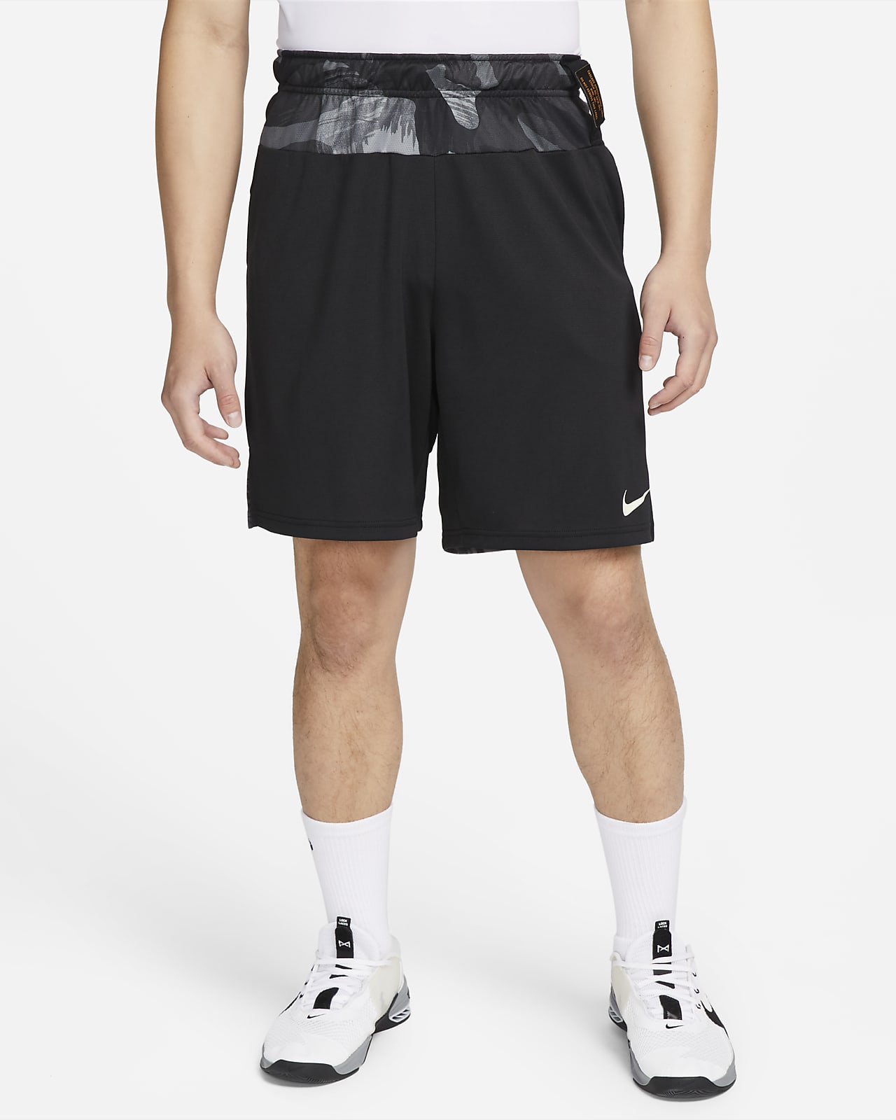 กางเกงเทรนนิ่งขาสั้นลายพรางแบบถักผู้ชาย Nike Dri-FIT