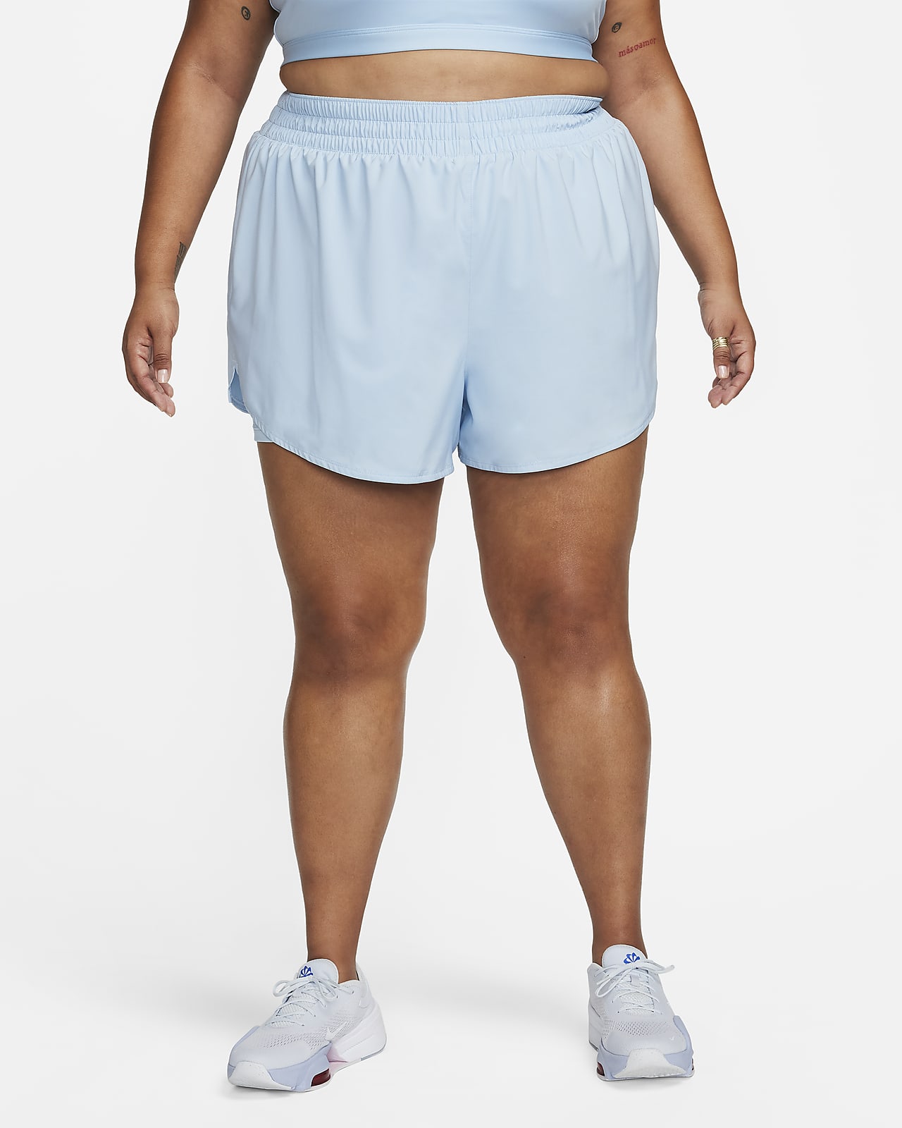 Shorts de tiro alto de 8 cm 2 en 1 para mujer (talla grande) Nike Dri-FIT One