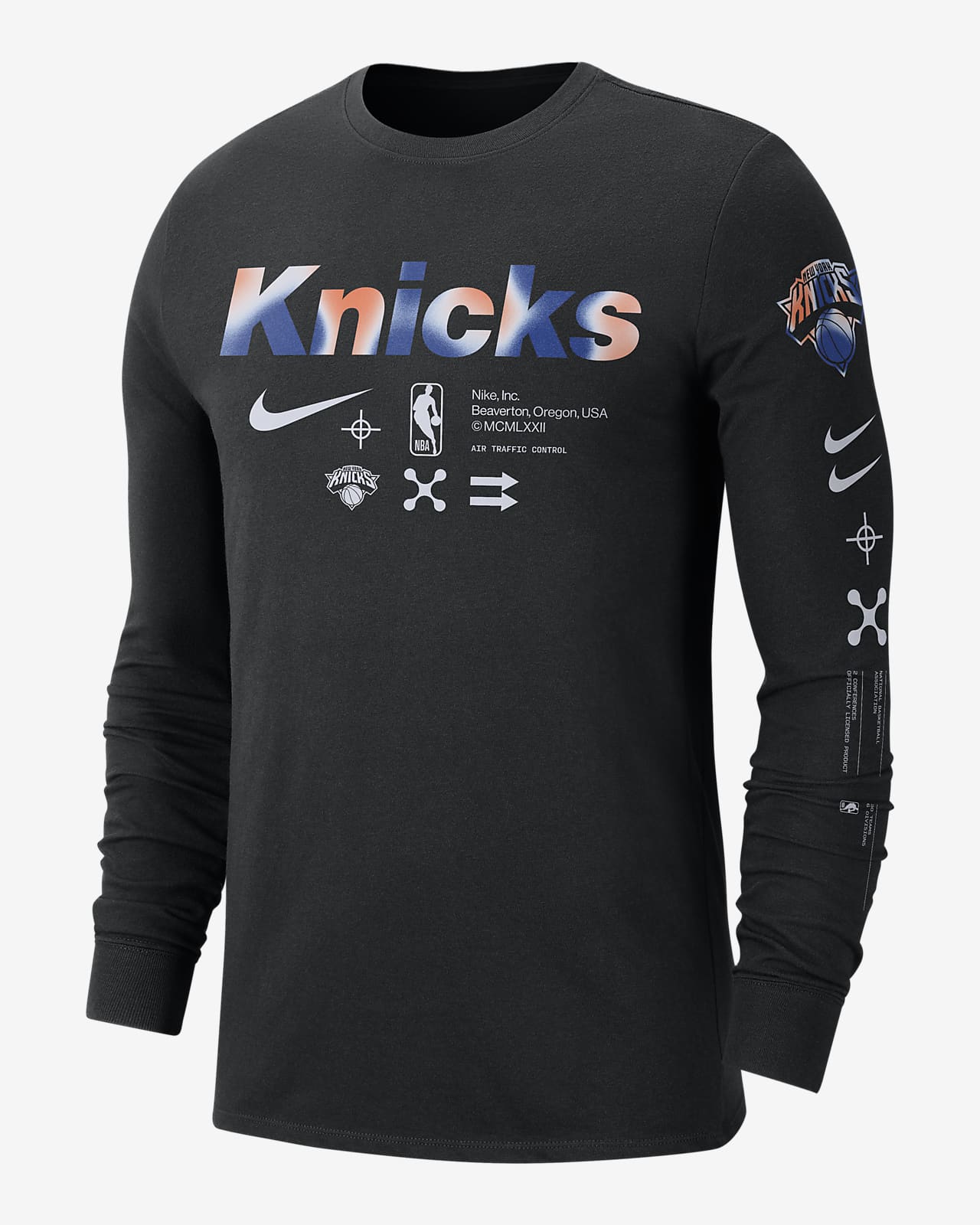 Playera de manga larga Nike de la NBA para hombre New York Knicks