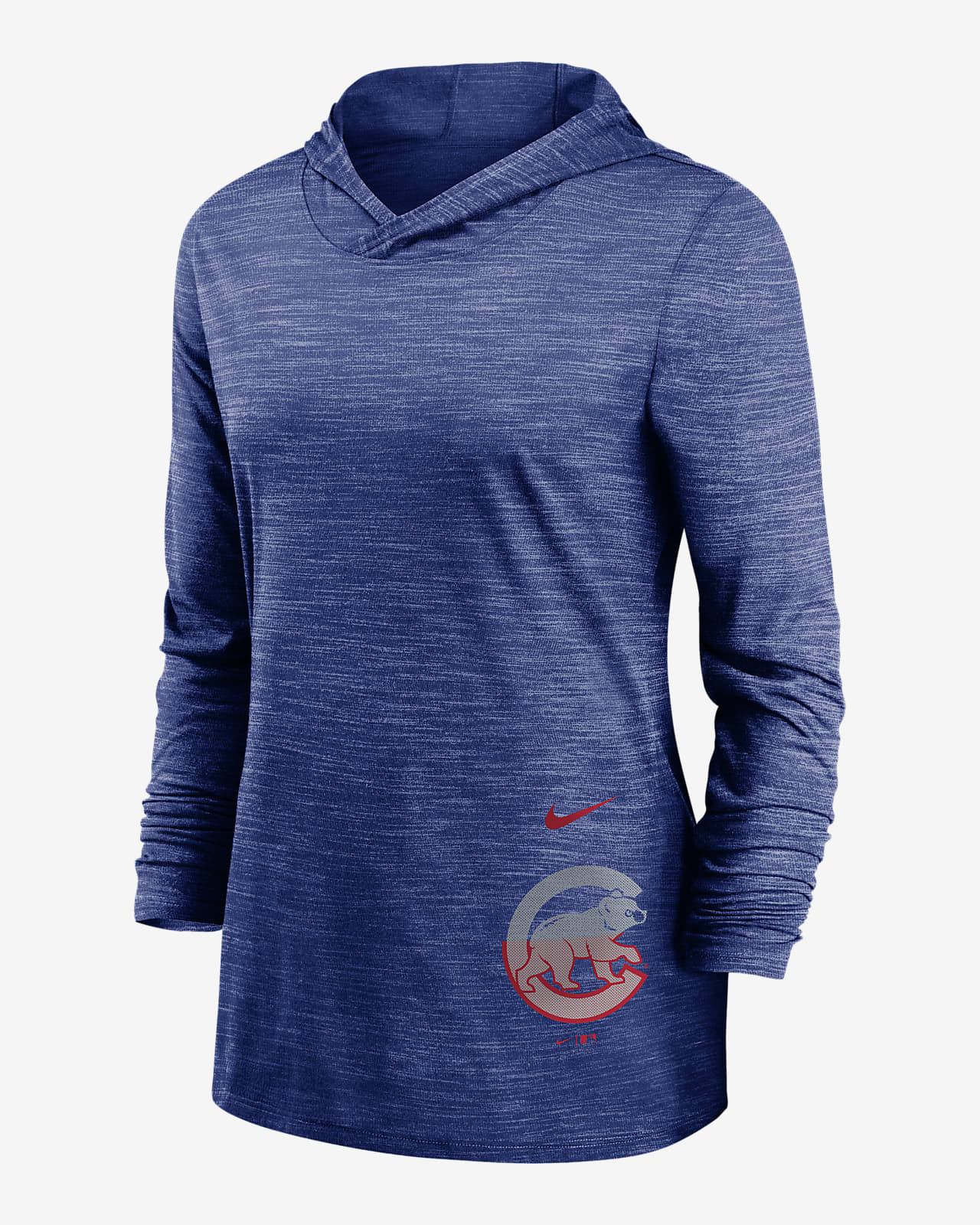Camiseta de entrenamiento de manga larga con capucha para mujer Nike Dri-FIT Split Legend (MLB Chicago Cubs)