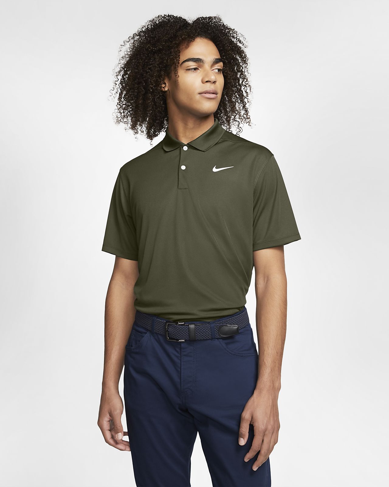 nike no collar polo