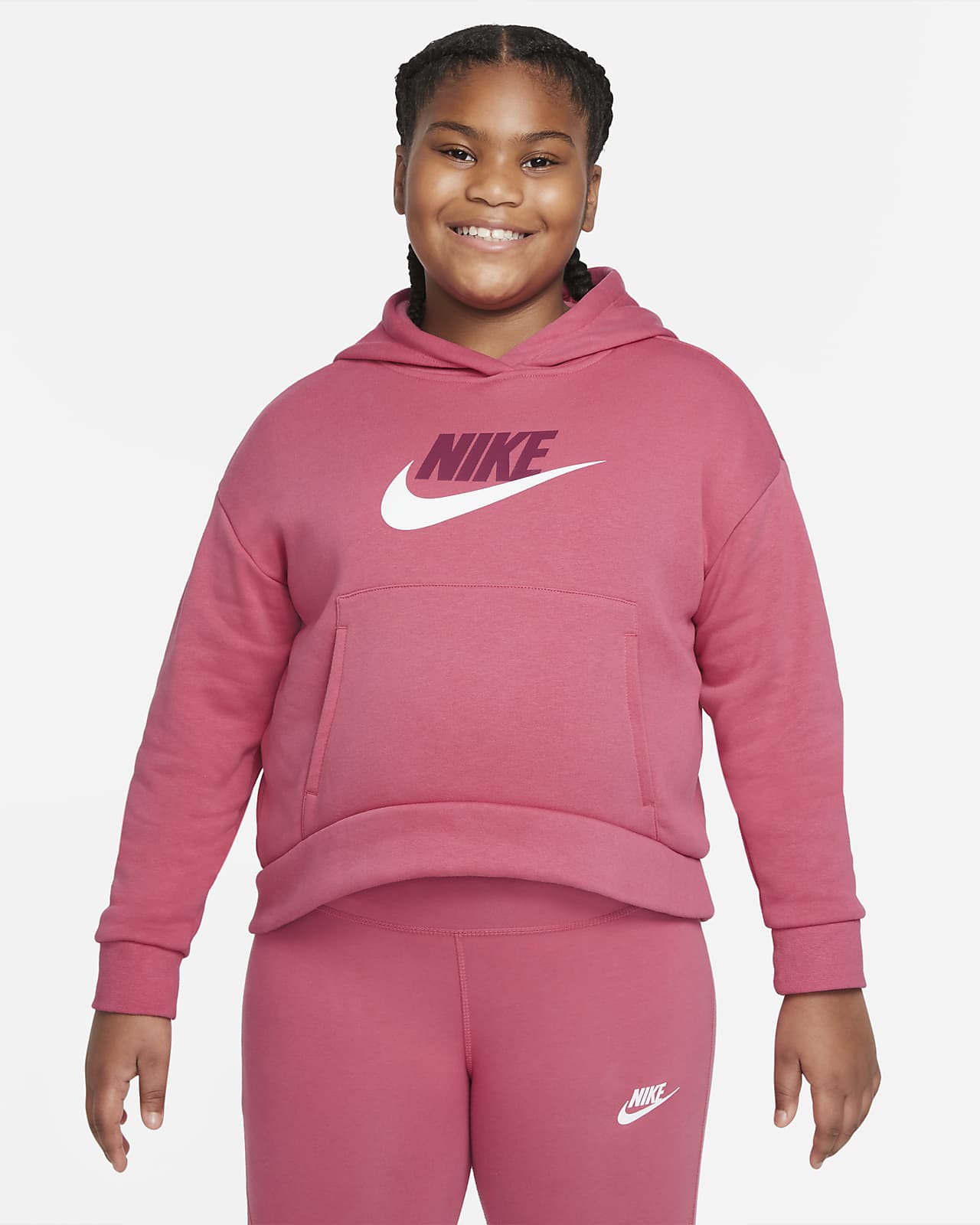 Nike Sportswear Club Fleece Big Kids' (Girls') Hoodie (Extended Size)