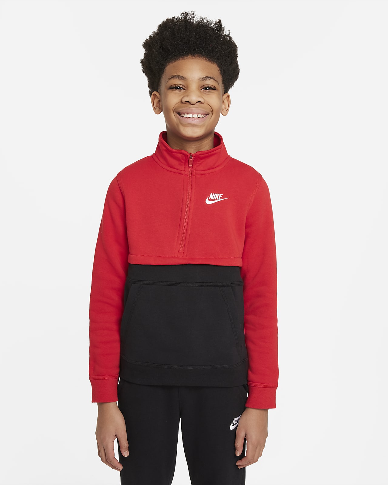 Nike Sportswear Club Big Kids' (Boys') 1/2-Zip Top. Nike.com