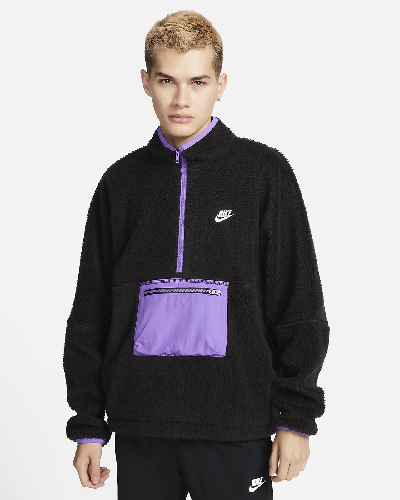 Nike Club Fleece Yarım Fermuarlı Erkek Anorağı
