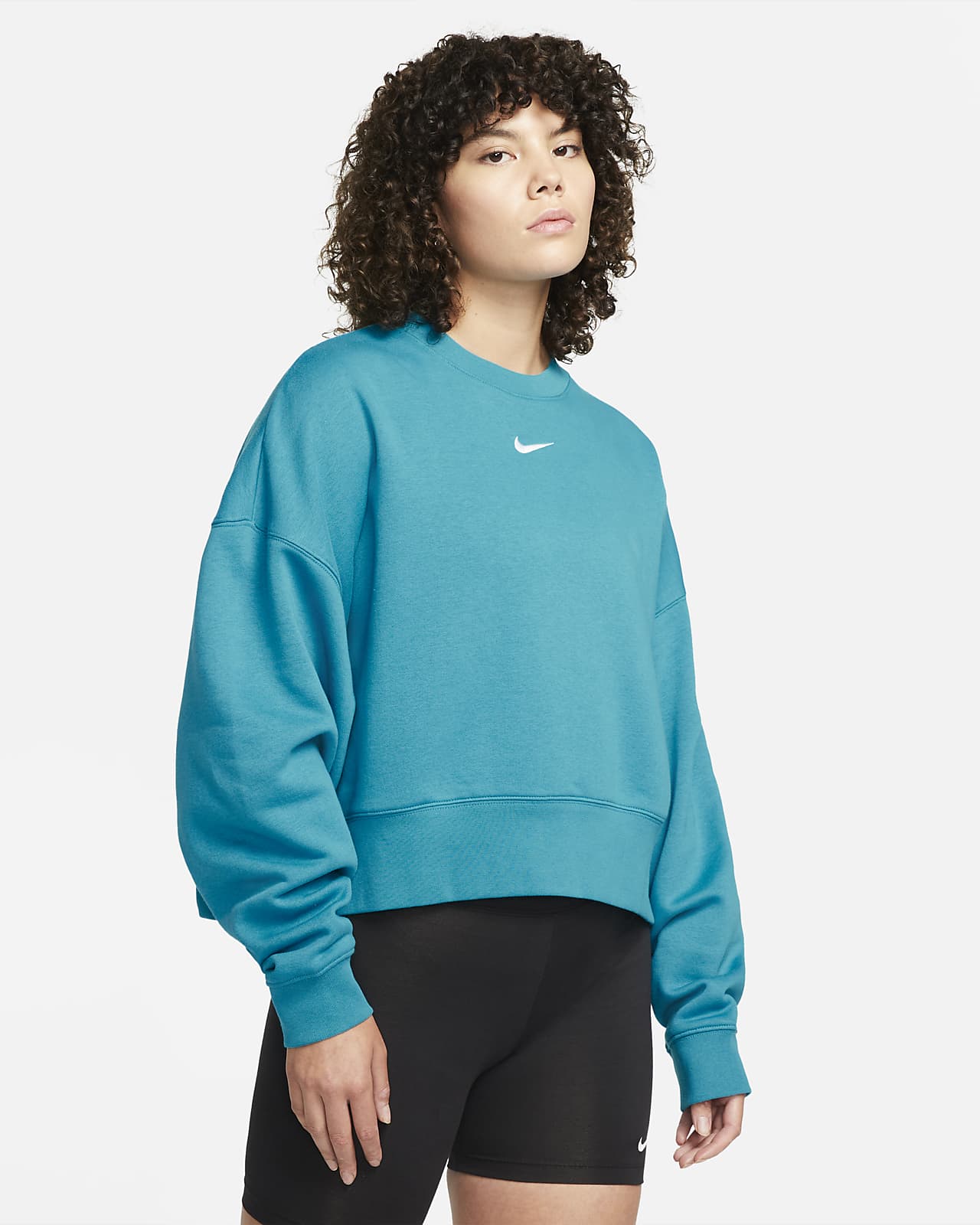 Sudadera de cuello redondo de tejido Fleece oversized para mujer Nike Sportswear Collection Essentials