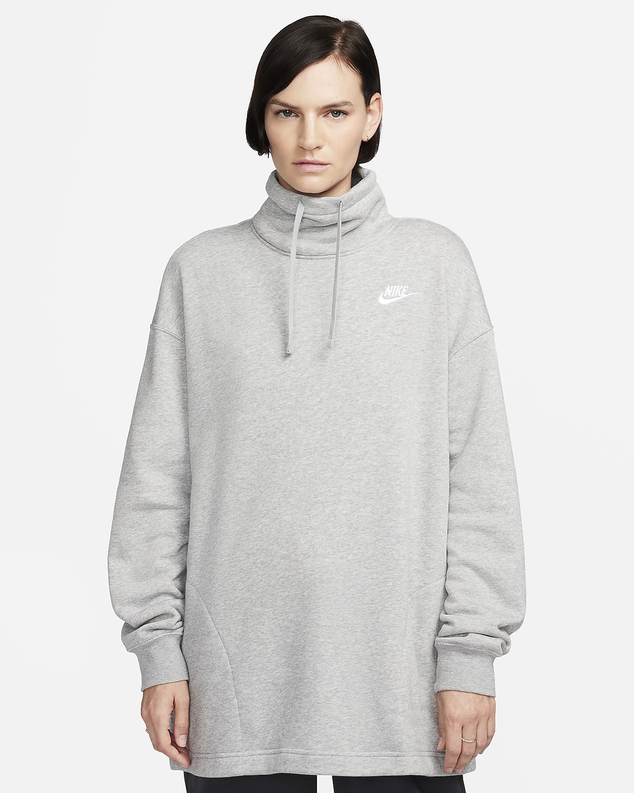 Sudadera de cuello alto oversized para mujer Nike Sportswear Club Fleece