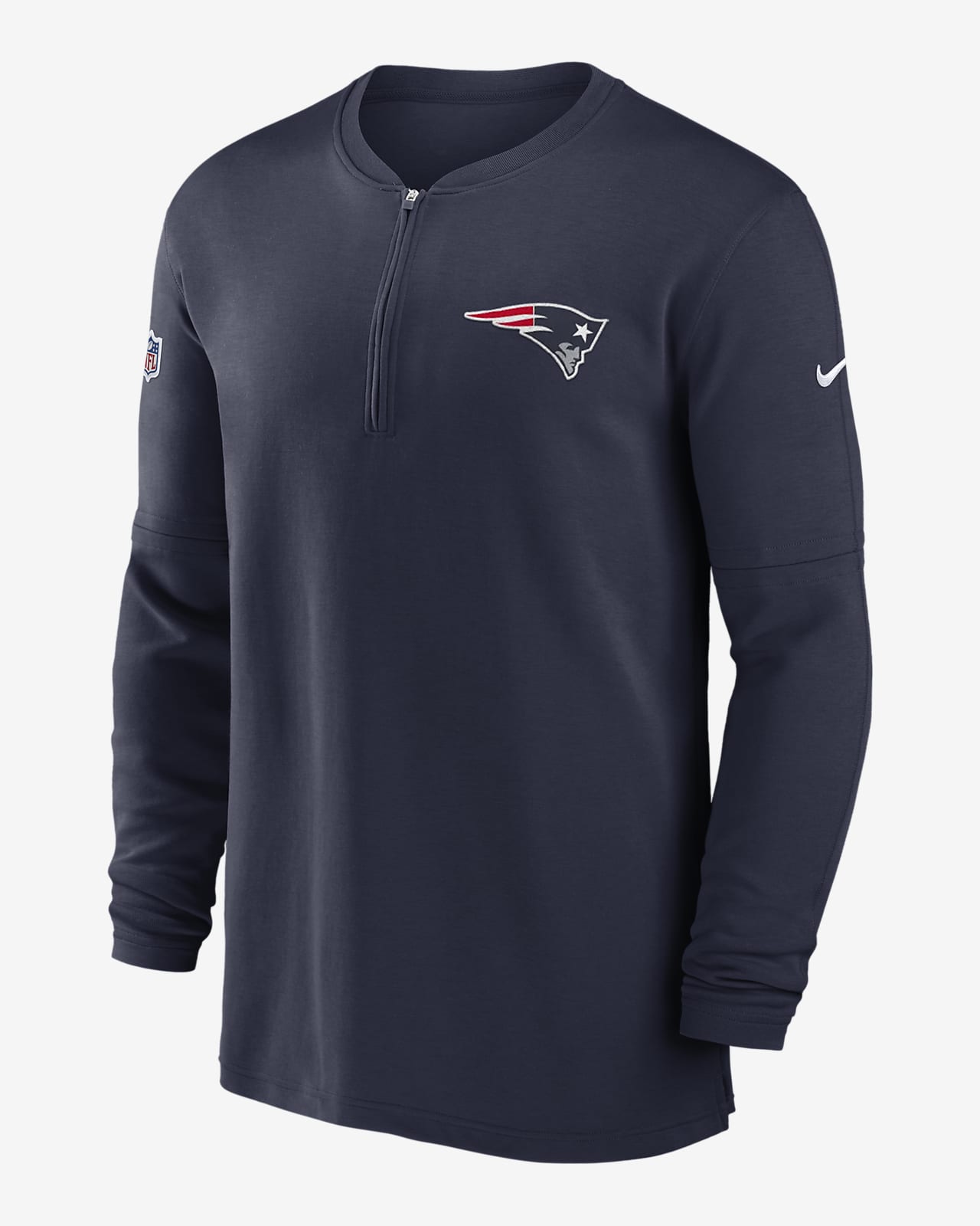 New England Patriots Sideline Men’s Nike Dri-FIT NFL 1/2-Zip Long-Sleeve Top