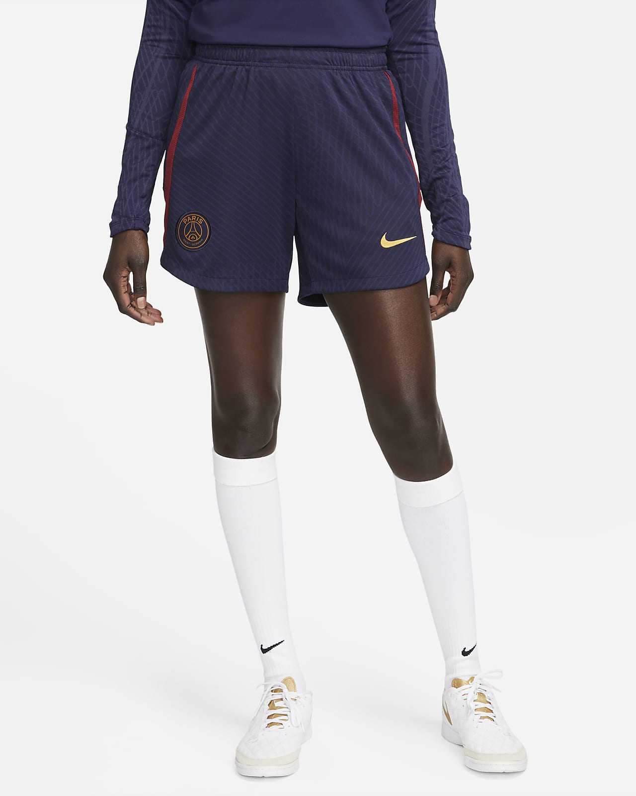 París Saint-Germain Strike Pantalons curts Nike Dri-FIT de teixit Knit de futbol - Dona