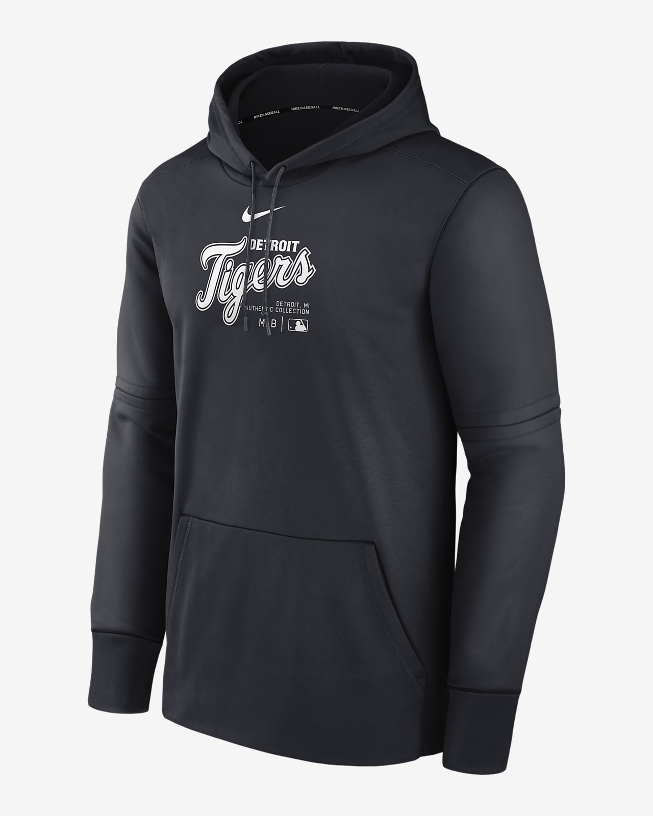 Detroit Tigers Authentic Collection Practice Men's Nike Therma MLB Pullover Hoodie