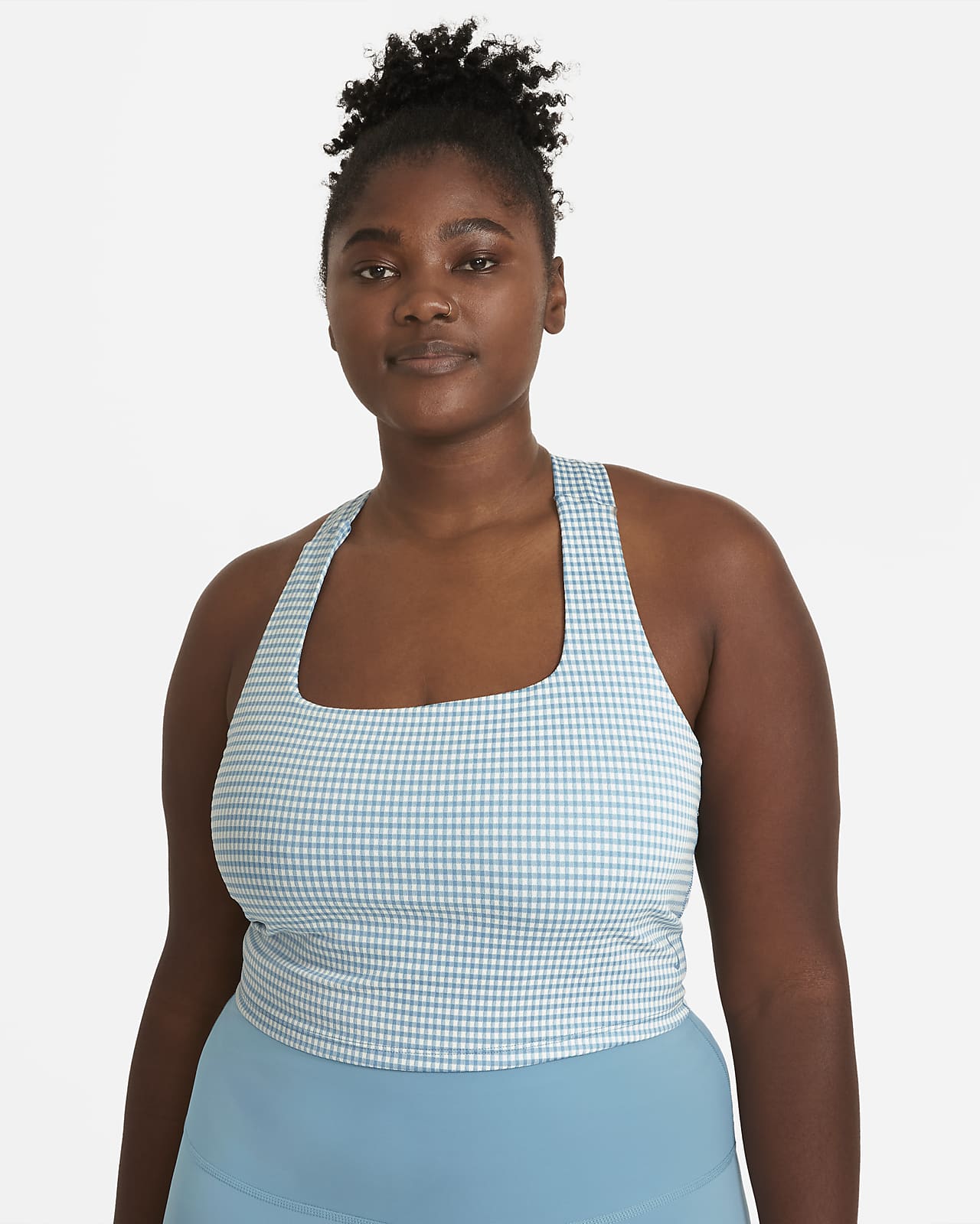 Nike Yoga Women's Cropped Gingham Tank (Plus Size)