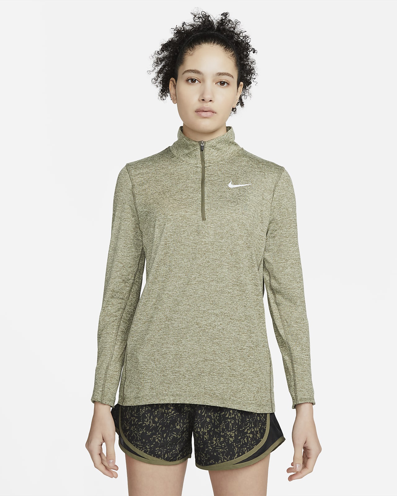 Nike-løbeoverdel med 1/2 lynlås til kvinder