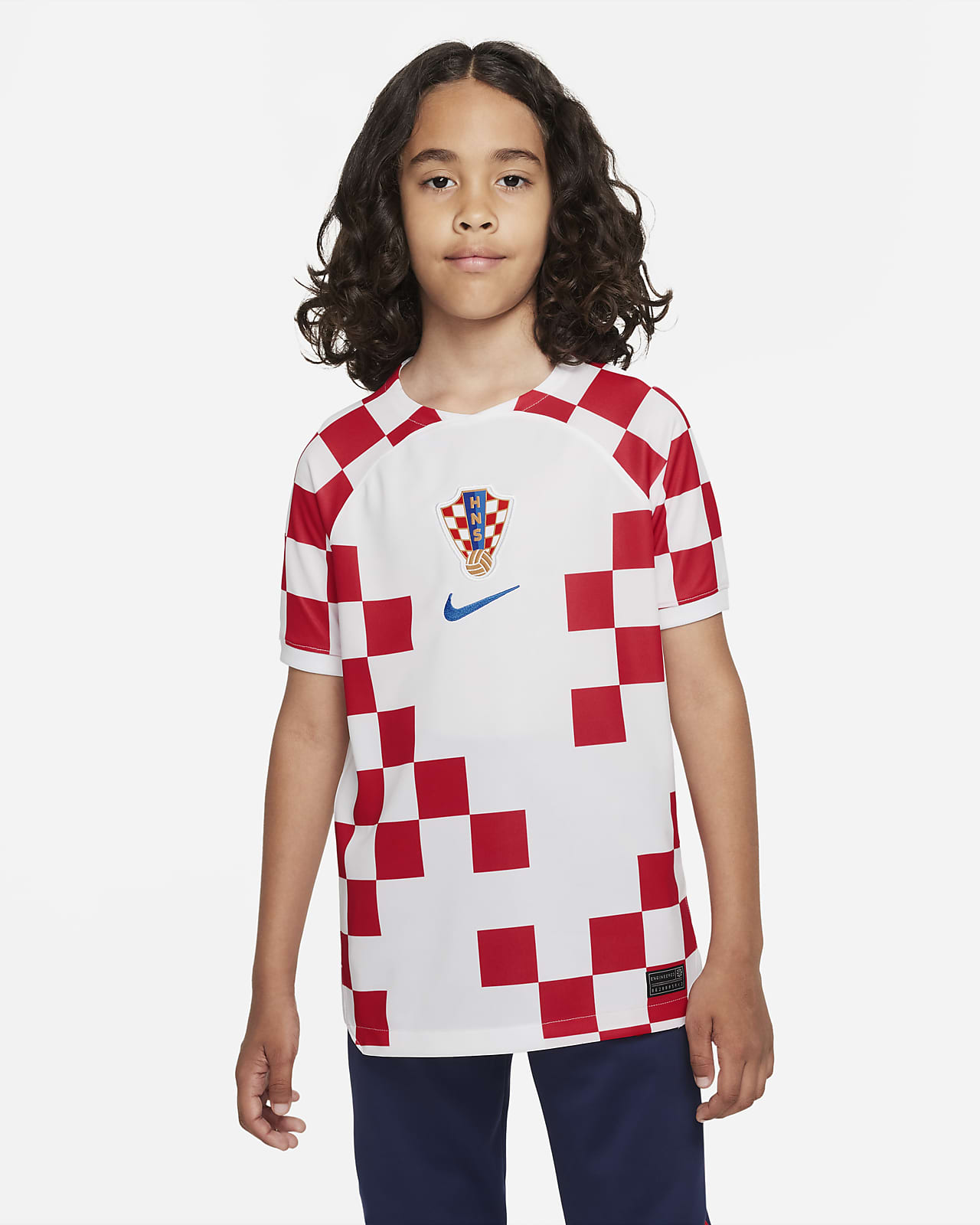 Fotbalový dres pro větší děti Nike Dri-FIT Chorvatsko 2022/23 Stadium, domácí