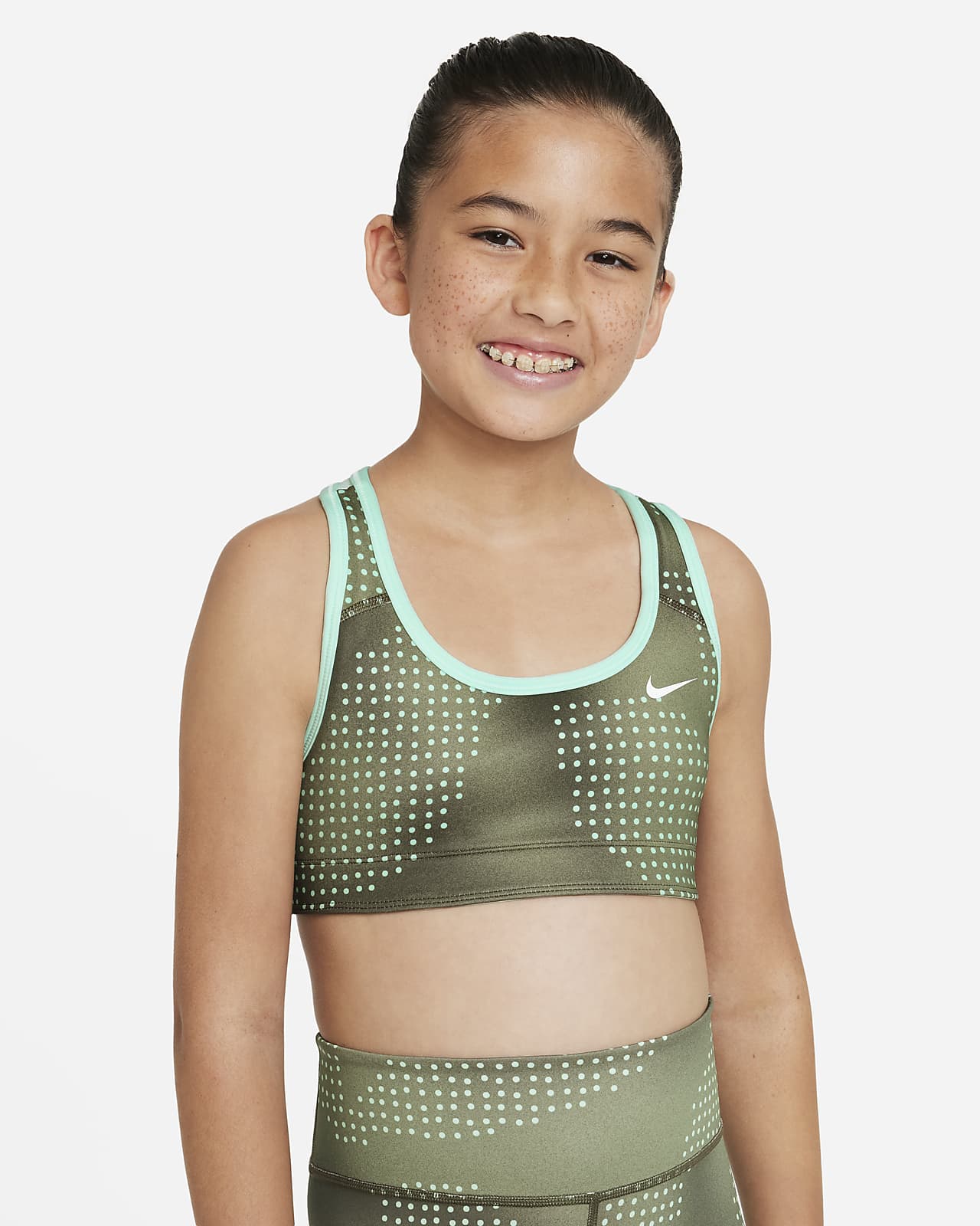 Bra stampato reversibile Nike Swoosh – Ragazza