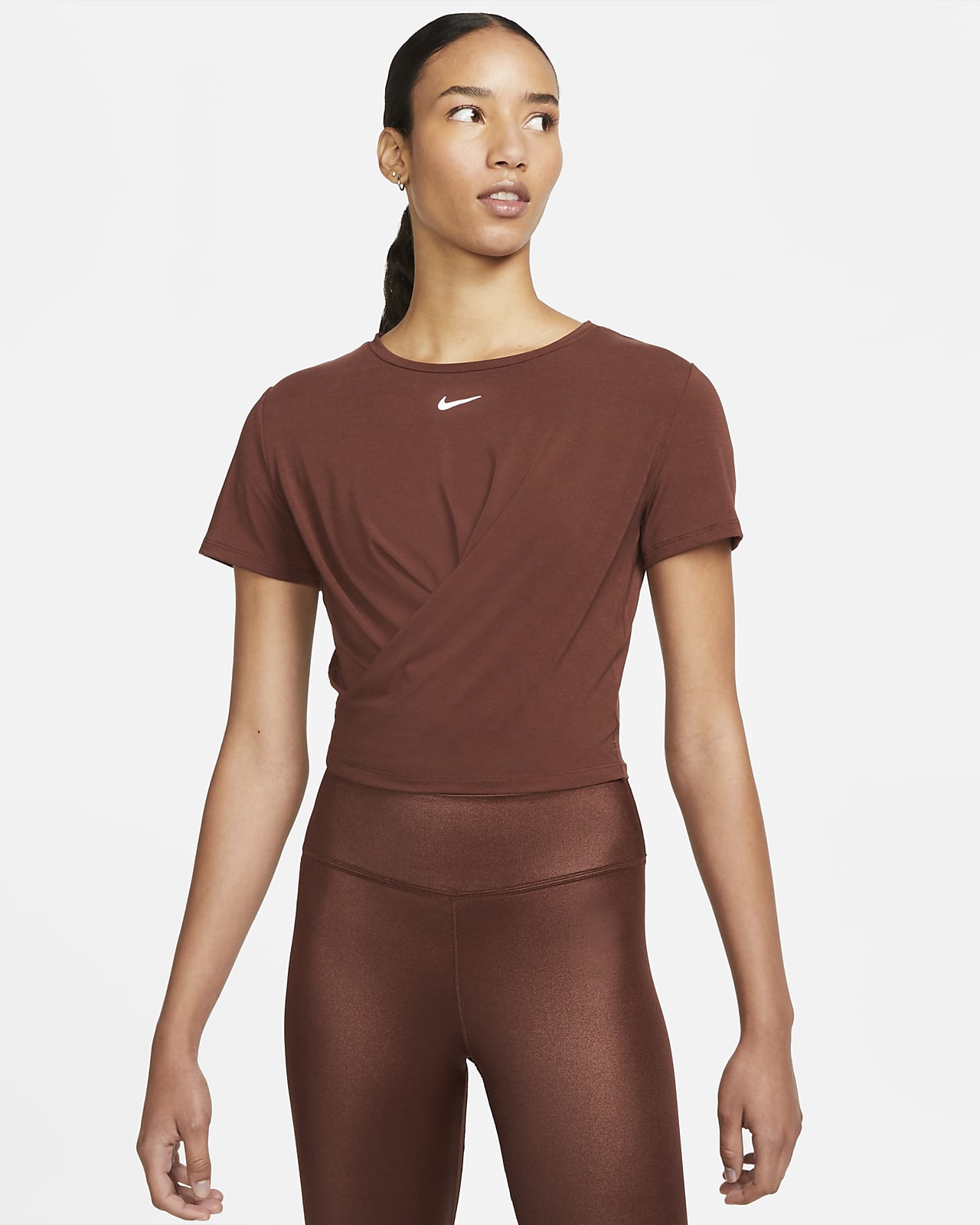 Γυναικεία κρουαζέ κοντομάνικη μπλούζα με κανονική εφαρμογή Nike Dri-FIT One Luxe
