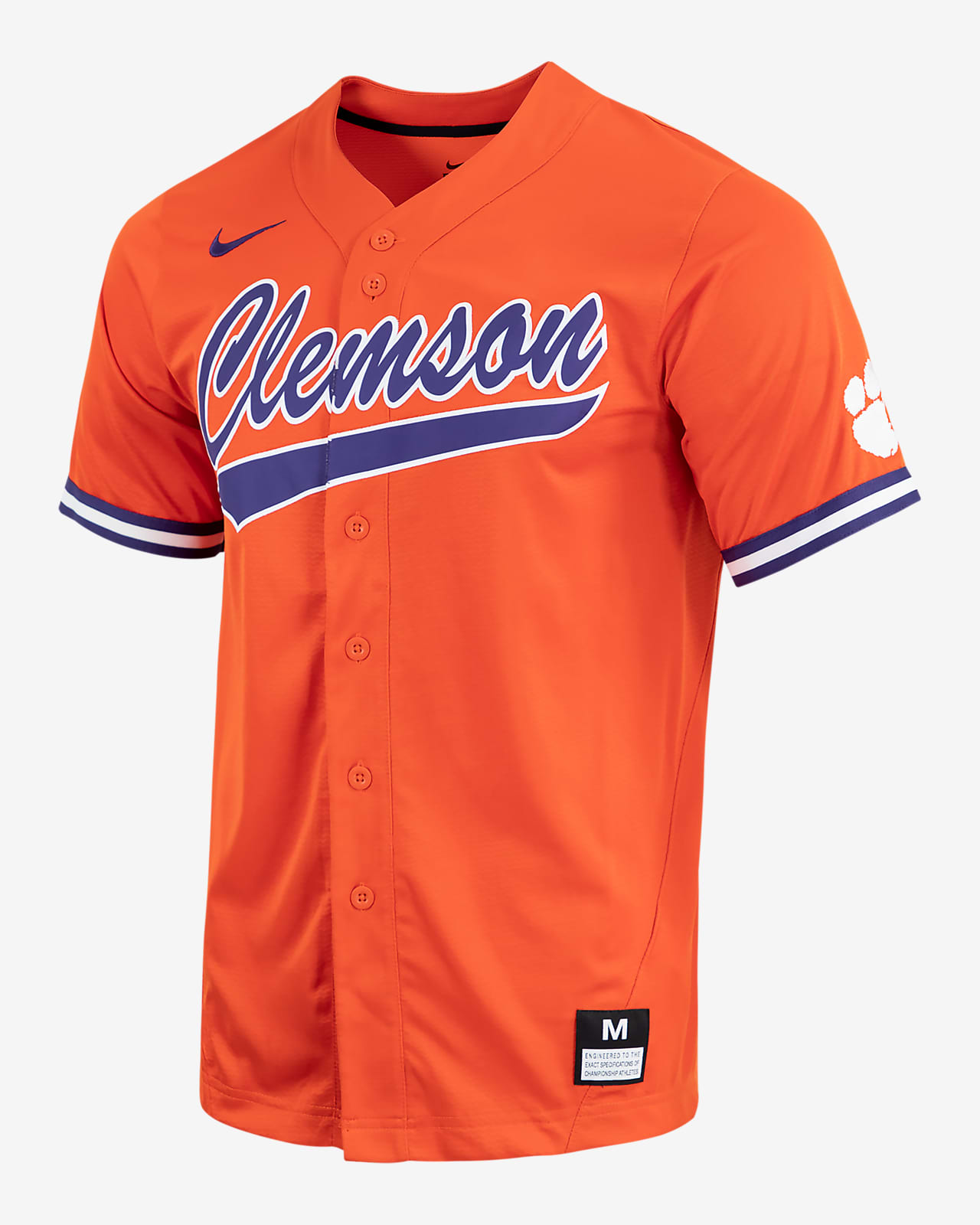 Clemson Men's Nike College Full-Button Baseball Jersey