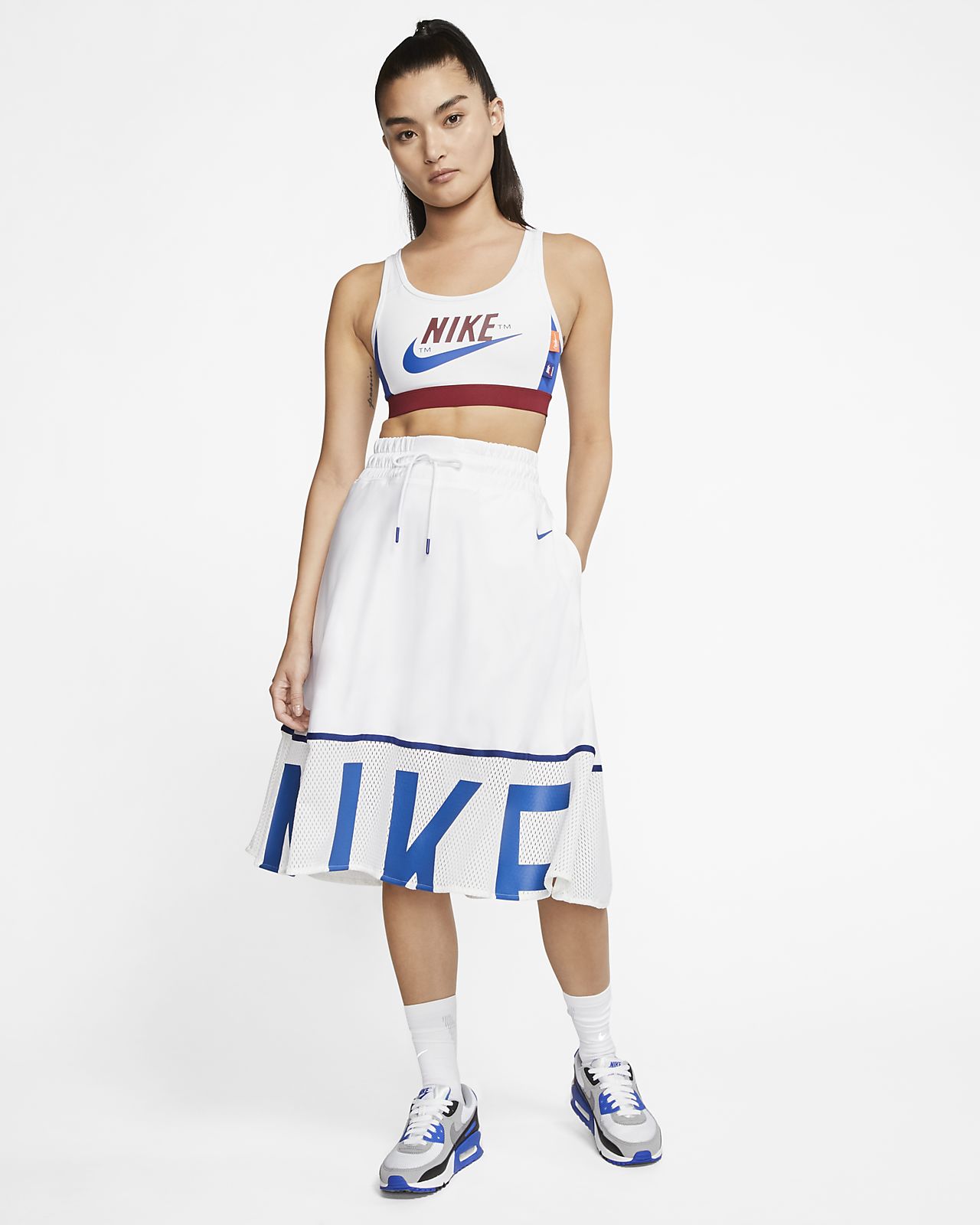 nike crop top and skirt
