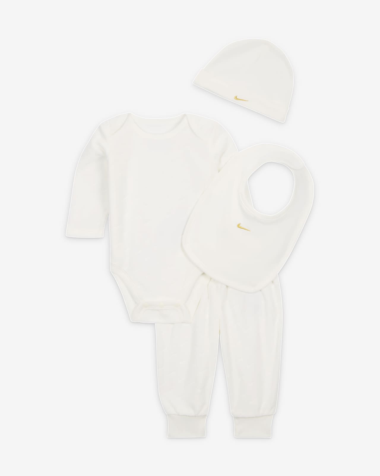 Nike 4-Piece Velour Embossed Swoosh Boxed Set Baby 4-Piece Bodysuit Set