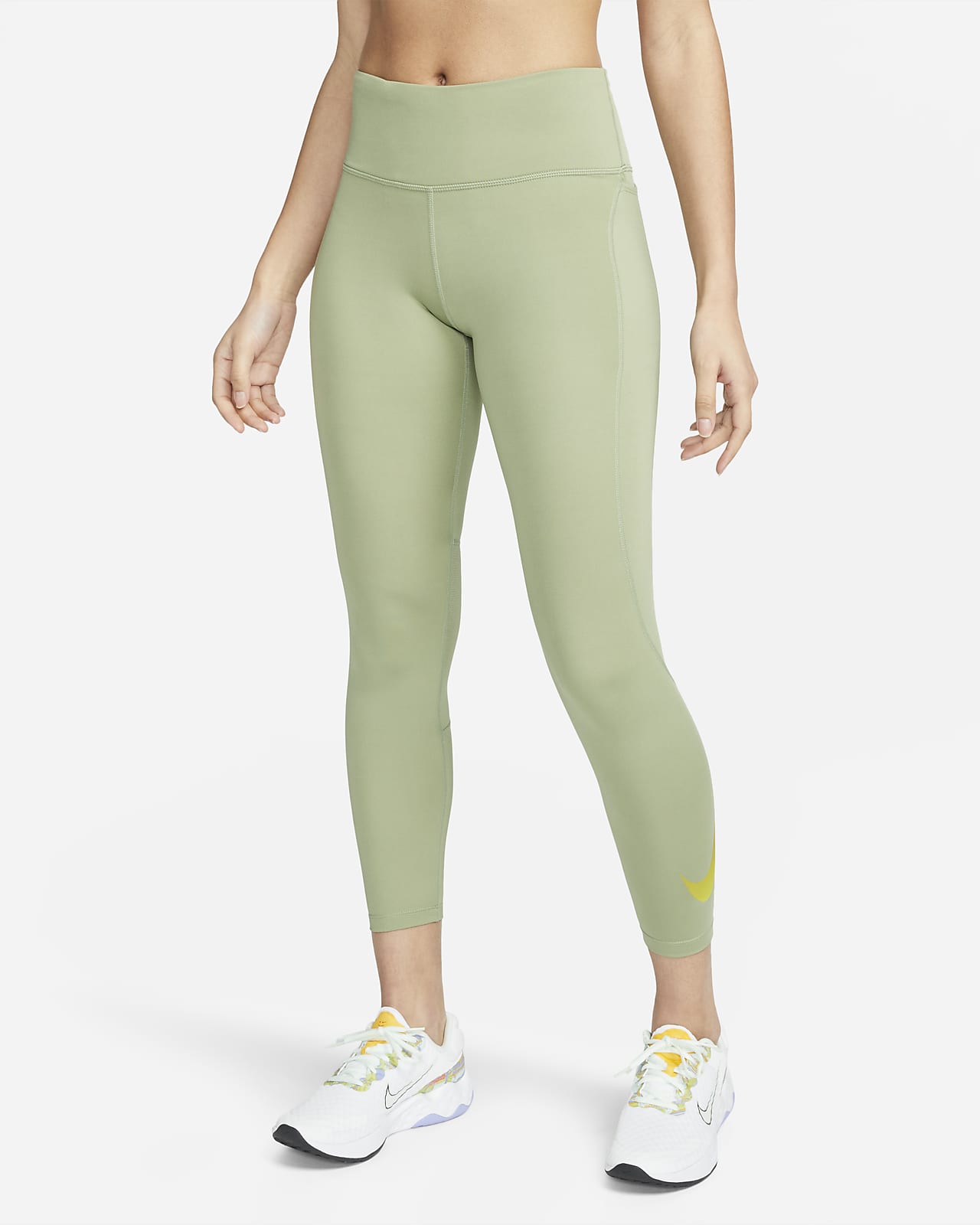 Nike Fast Leggings de running de 7/8 de talle medio con bolsillos - Mujer