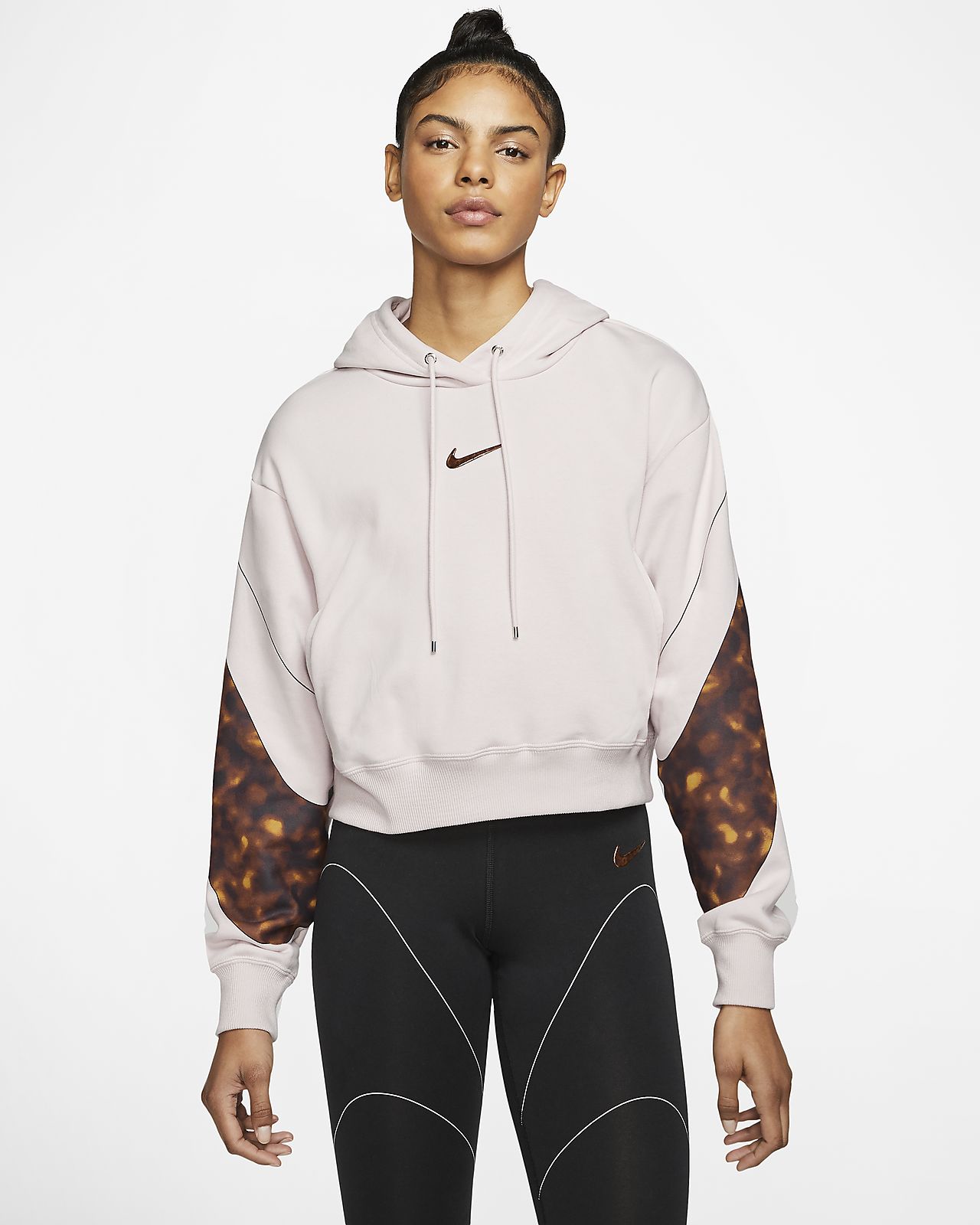 nike cropped fleece hoodie