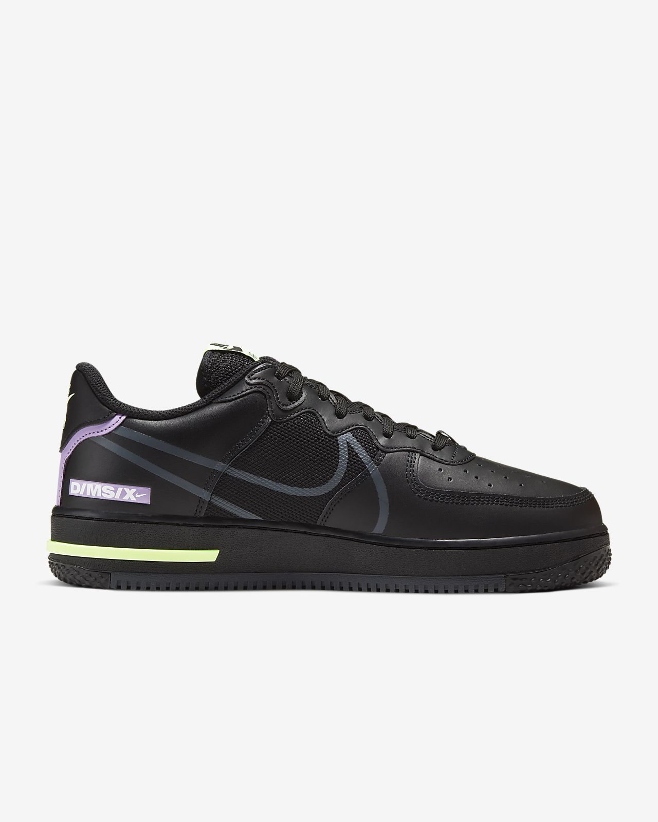 nike air force 1 react trainers in black