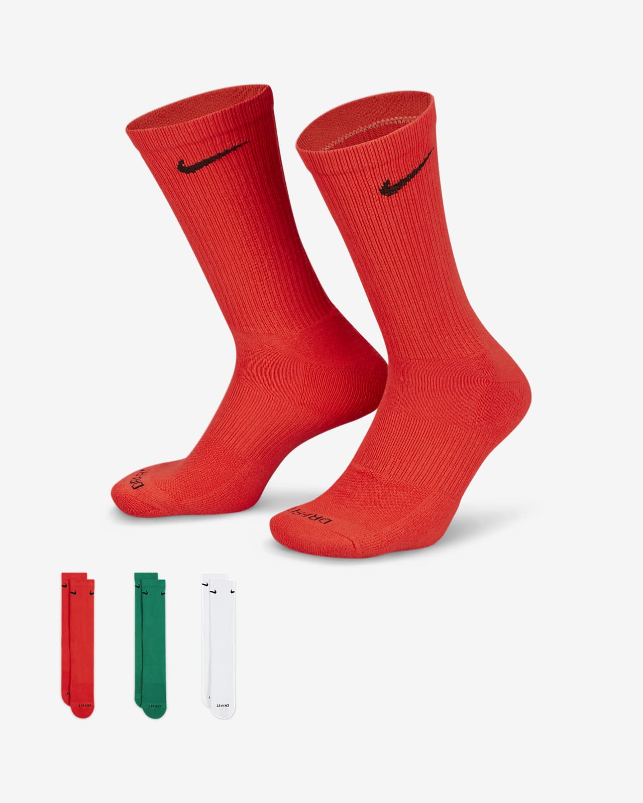 Nike Everyday Plus Cushioned Calcetines largos de entrenamiento (3 pares)