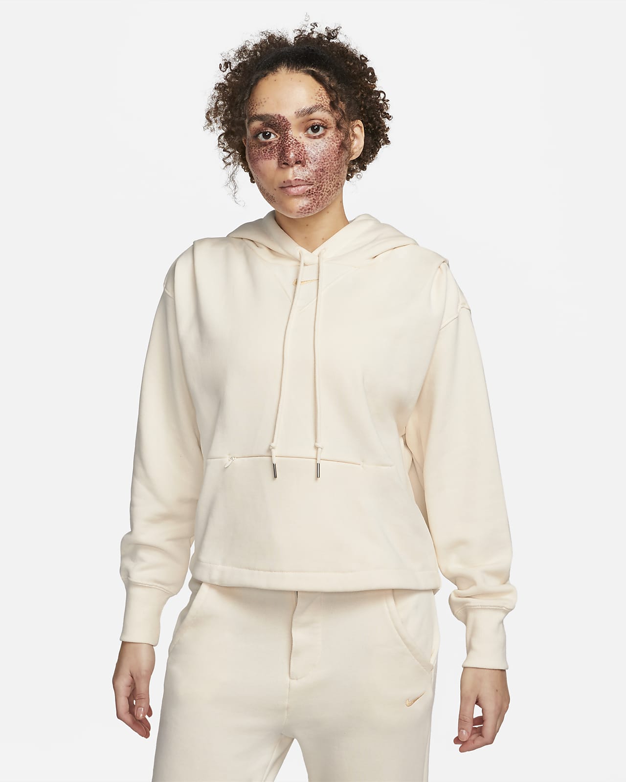 Huvtröja Nike Sportswear Modern Fleece i sweatshirttyg och oversize-modell för kvinnor