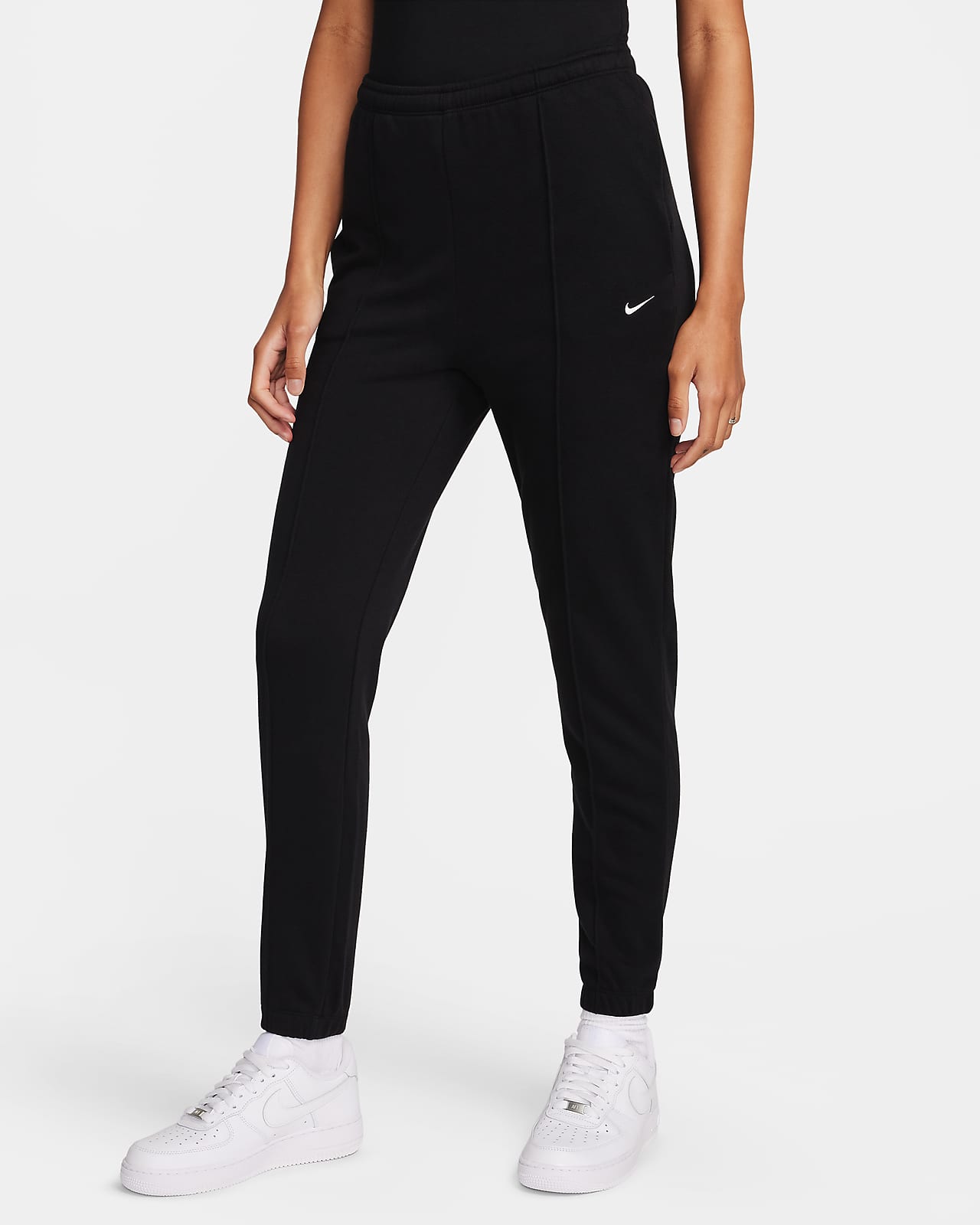 Calças de fato de treino estreitas de cintura subida em tecido moletão Nike Sportswear Chill Terry para mulher