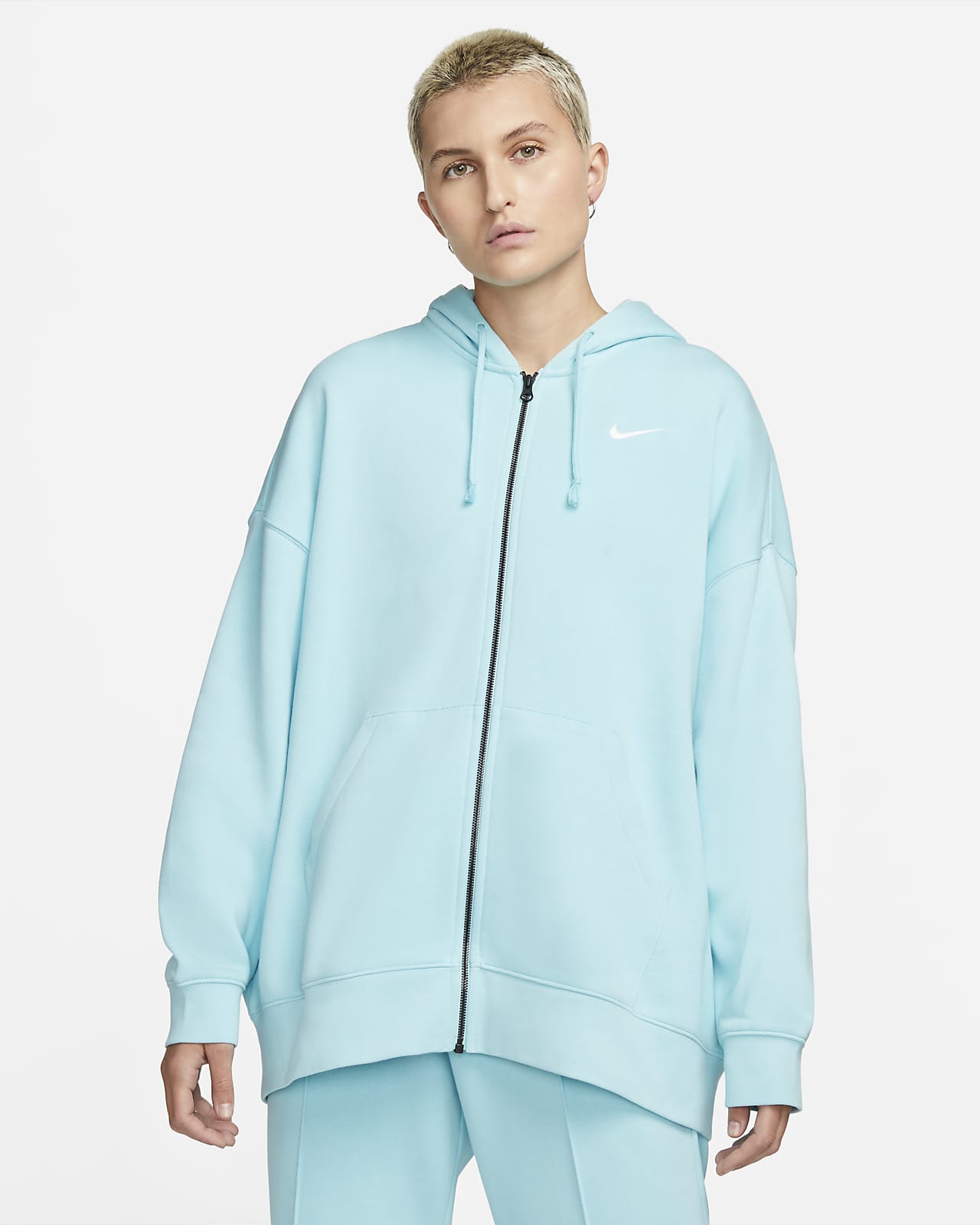 Sudadera con capucha de tejido Fleece con cierre completo para mujer Nike Sportswear Essentials