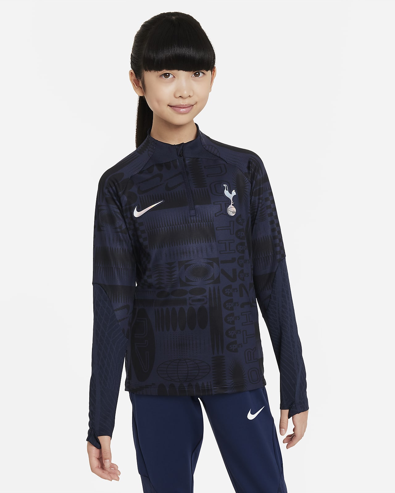 Ποδοσφαιρική μπλούζα προπόνησης Nike Dri-FIT Τότεναμ Strike για μεγάλα παιδιά