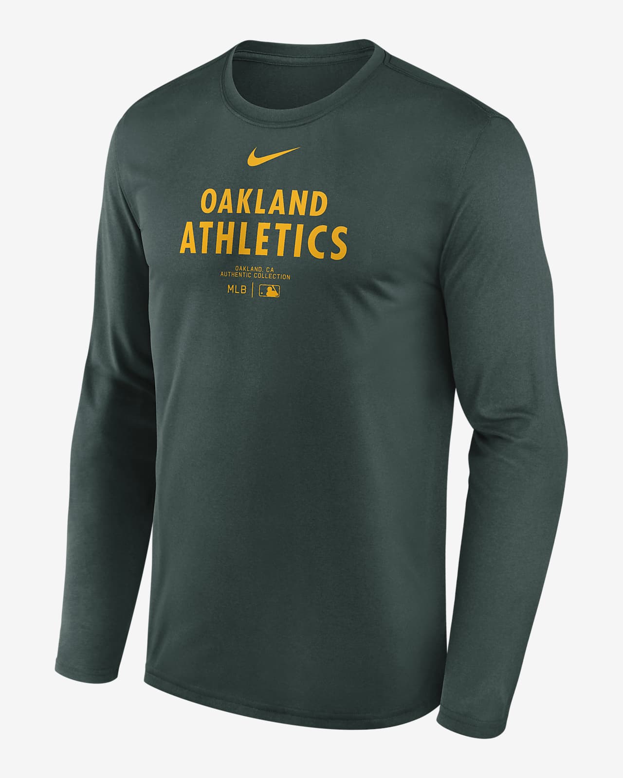Oakland Athletics Authentic Collection Practice Men's Nike Dri-FIT MLB Long-Sleeve T-Shirt