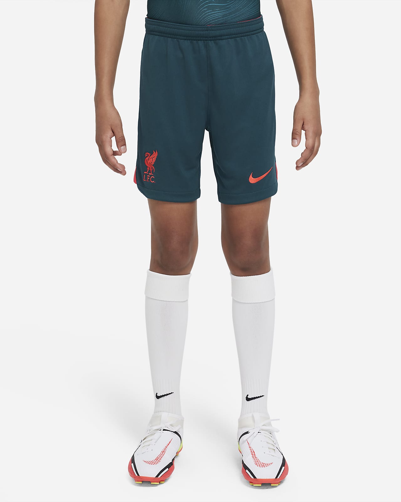 Short de football Nike Dri-FIT Liverpool FC 2022/23 Stadium Extérieur pour Enfant plus âgé