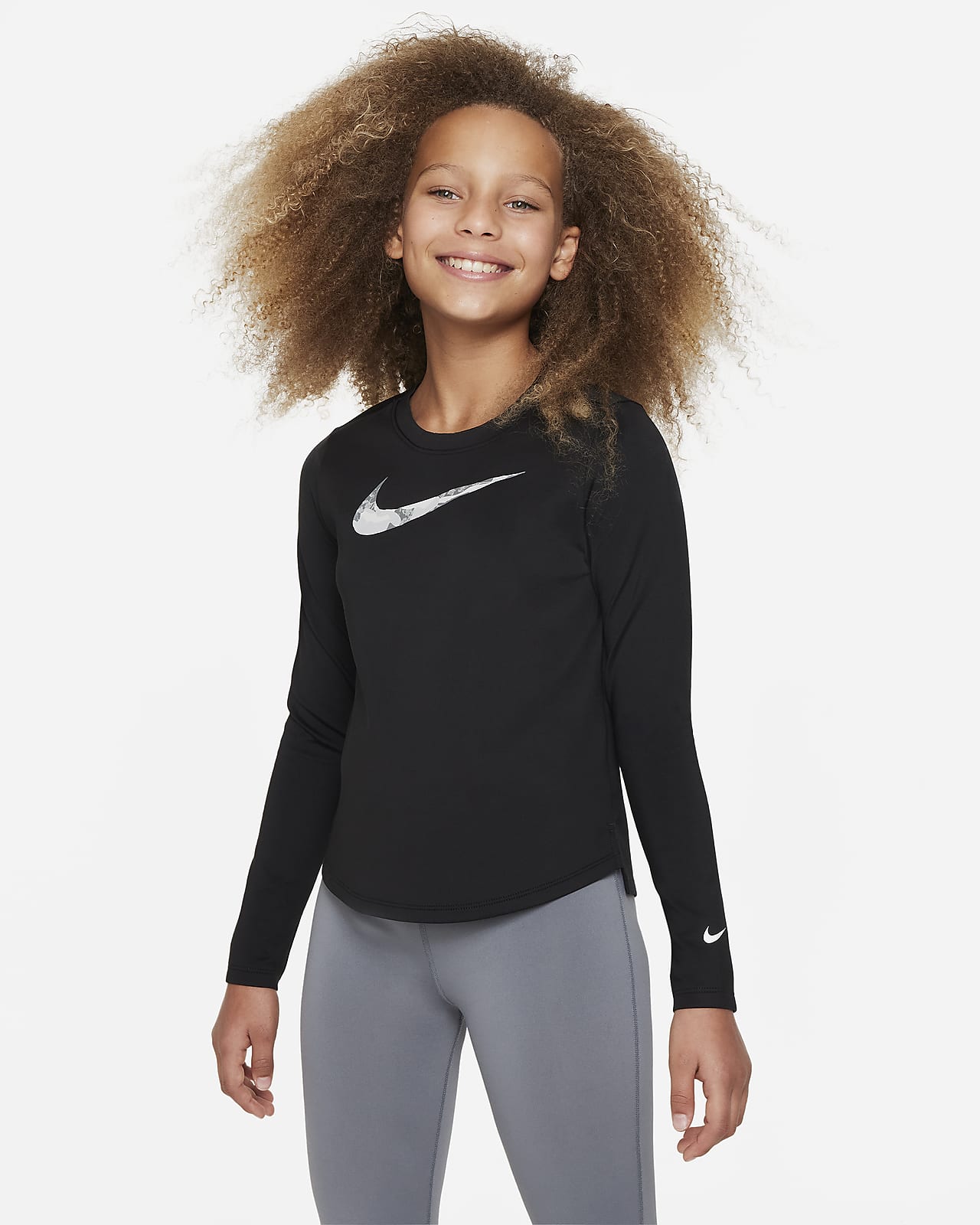 Nike Dri-FIT One Older Kids' (Girls') Long-Sleeve Top