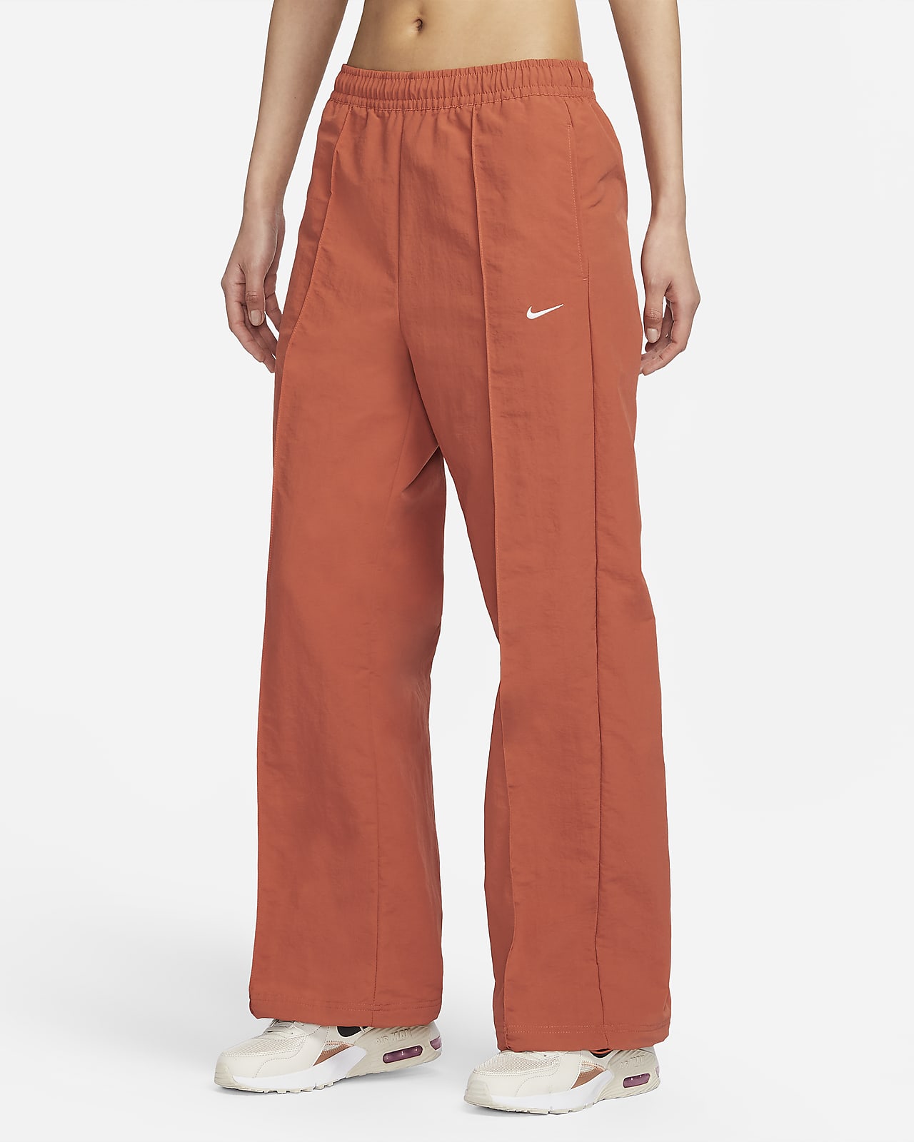 กางเกงขายาวเอวปานกลางทรงเปิดชายผู้หญิง Nike Sportswear Everything Wovens