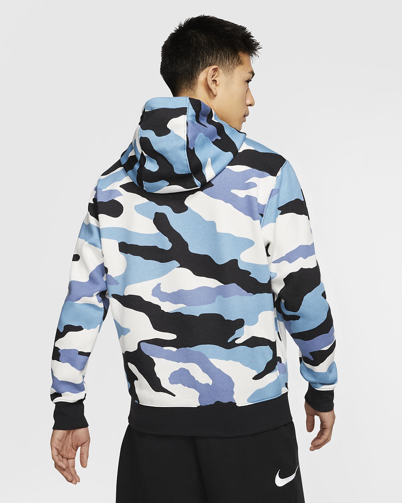 nike sportswear club camo hoodie