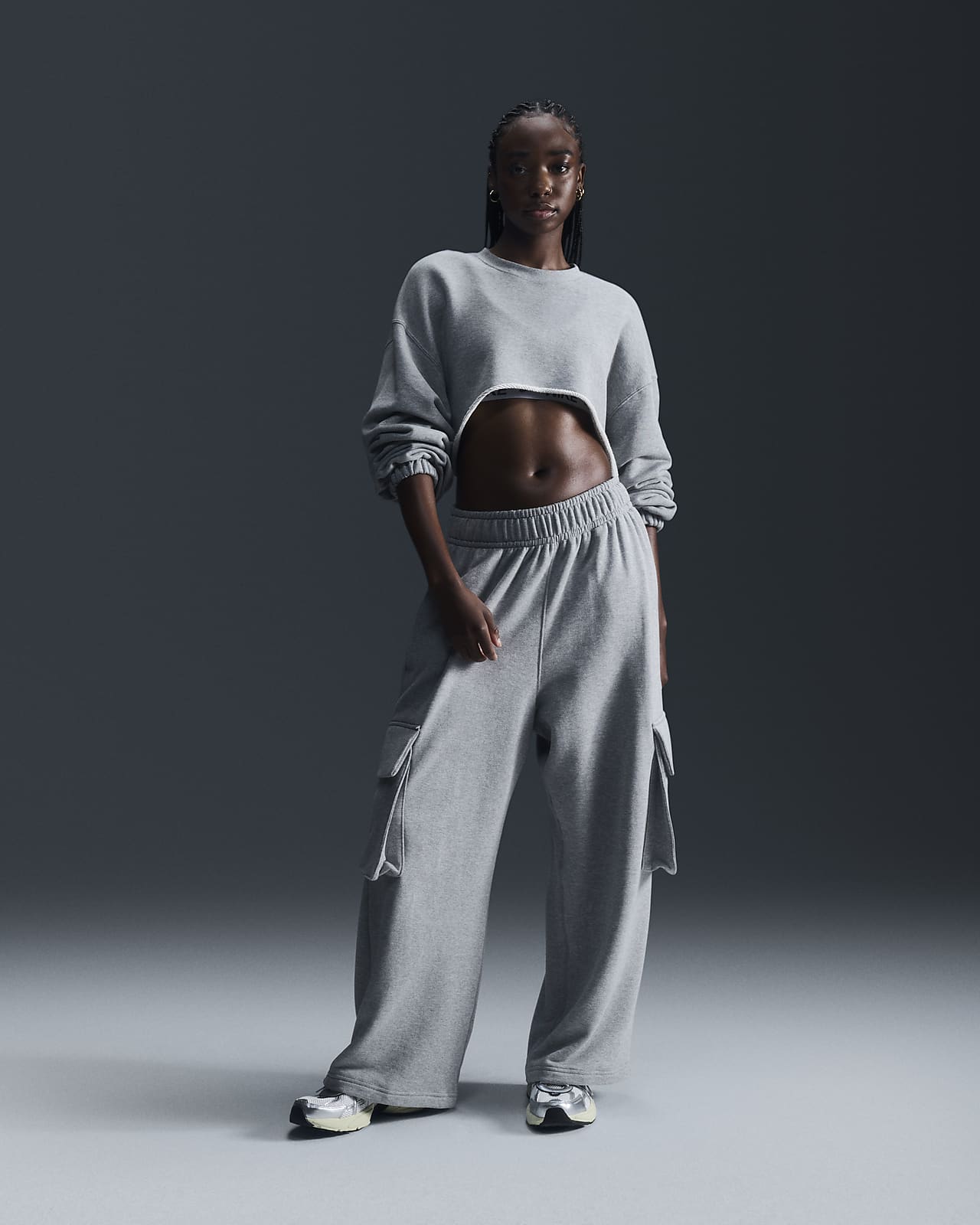 Nike Sportswear Women's Low-Rise Oversized French Terry Open-Hem Pants